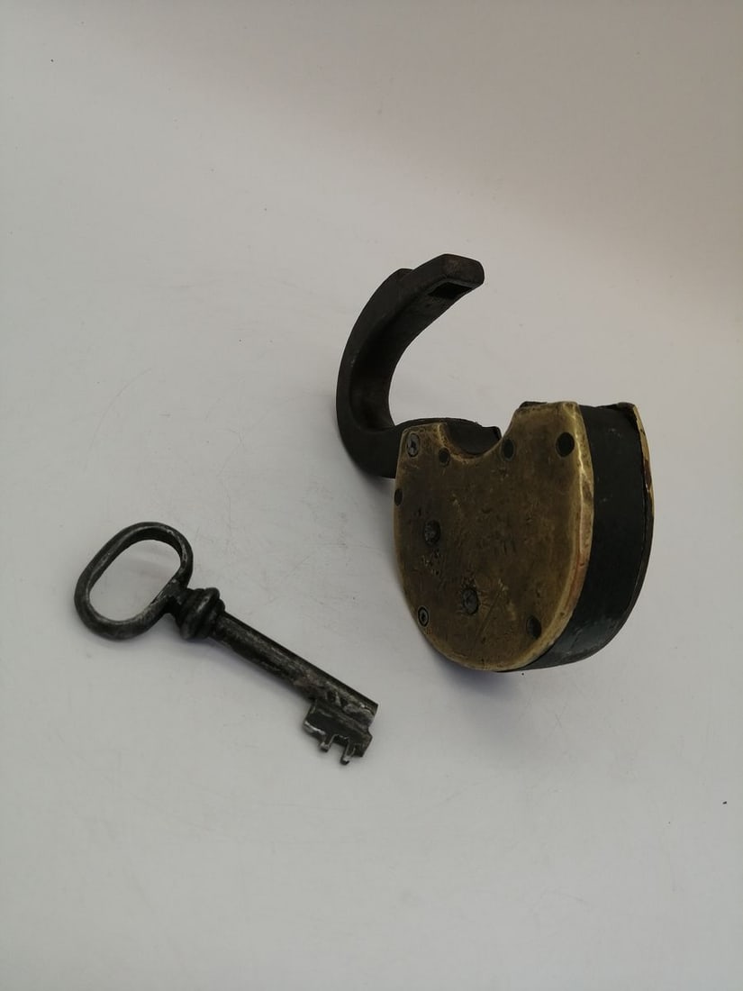 Vintage lock and key for barns P. Sharygin 1890s - 8