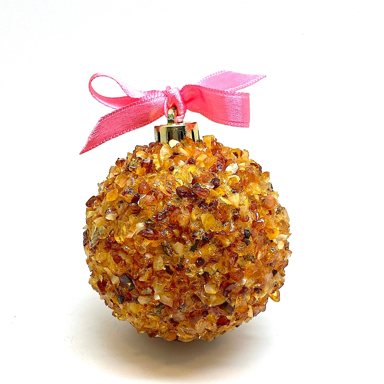 Natural Amber Christmas tree ball - 3