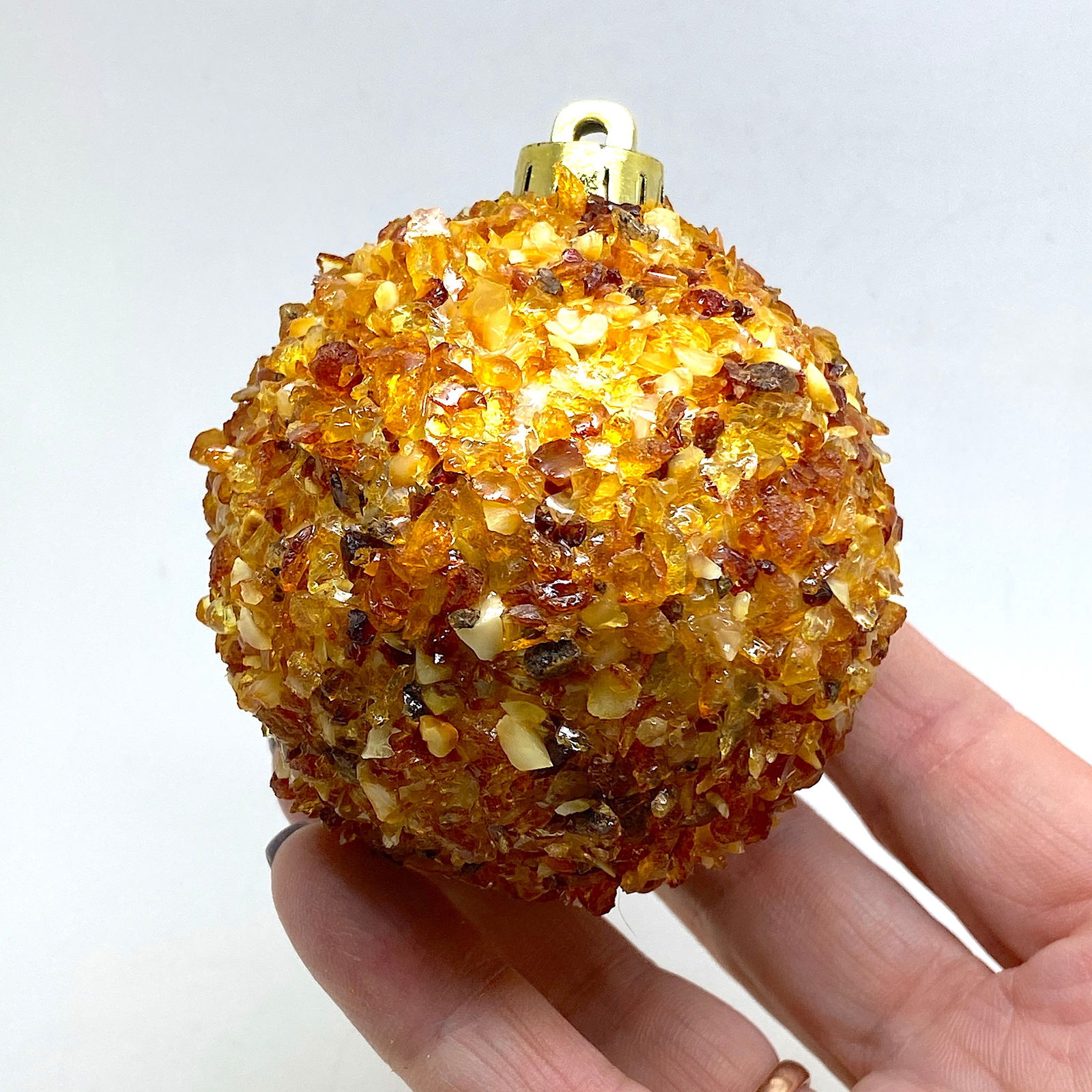 Natural Amber Christmas tree ball - 4