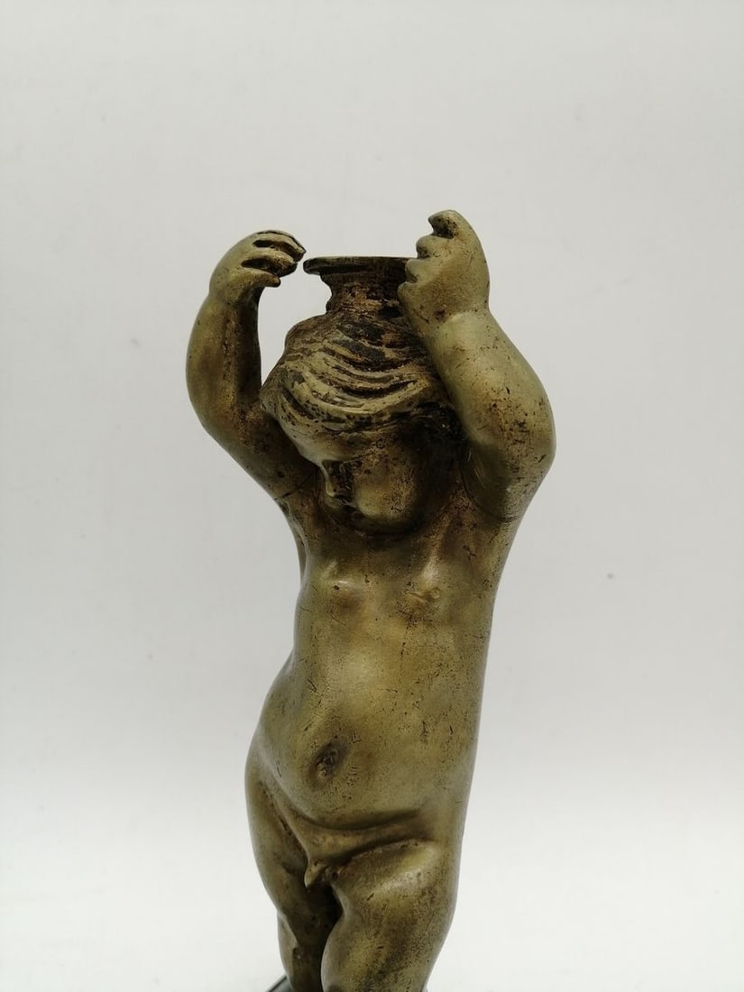 Vintage candlestick holding the angel - 2