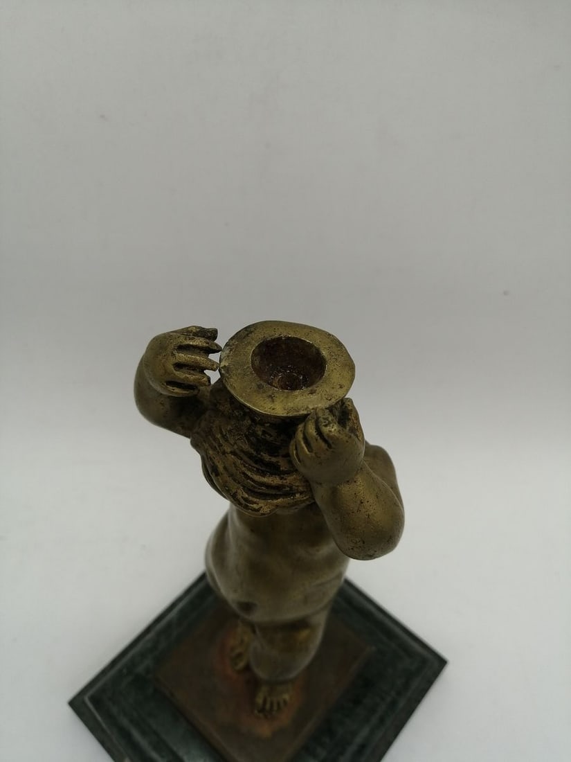 Vintage candlestick holding the angel - 3