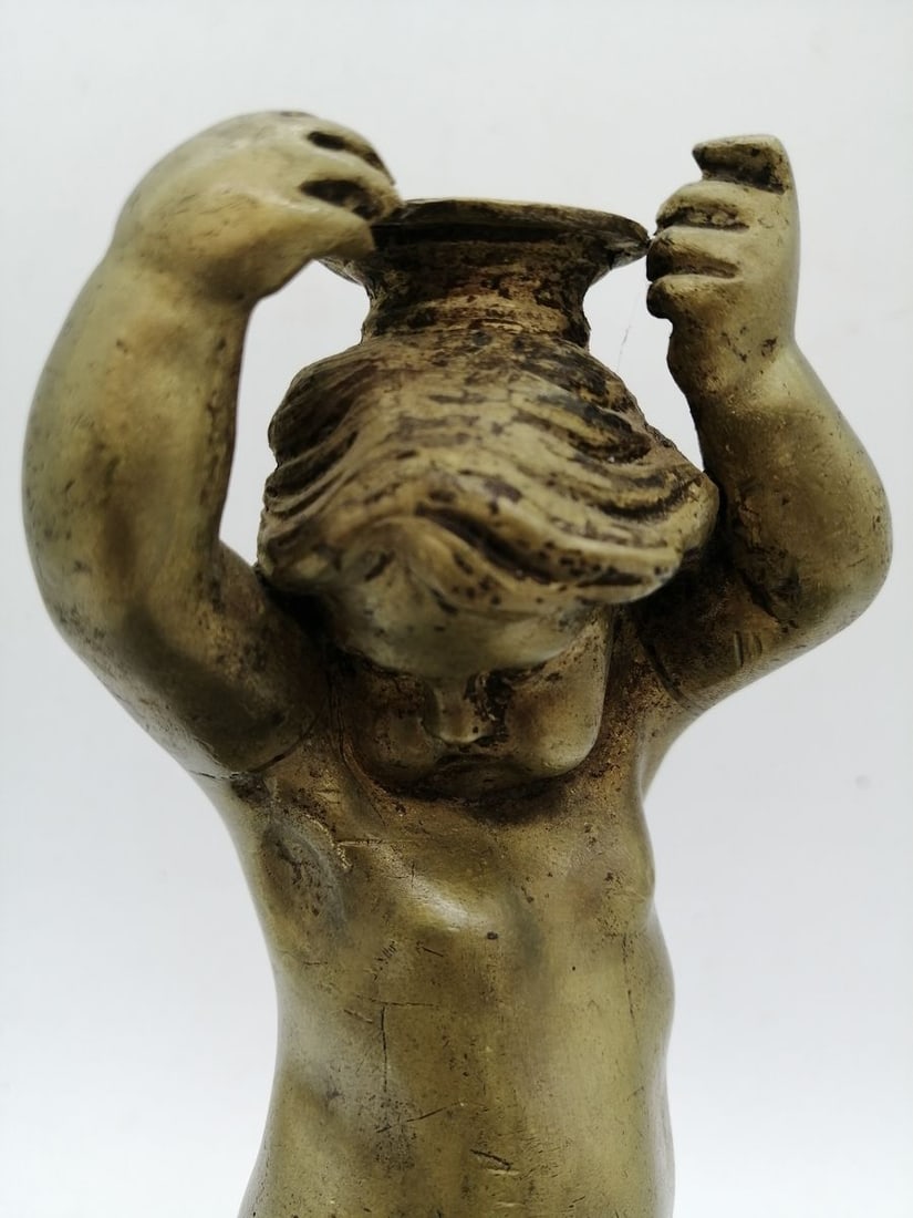 Vintage candlestick holding the angel - 9