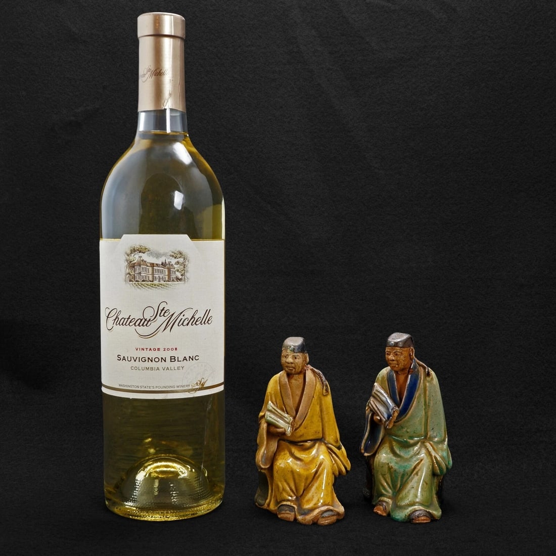 Pair 1930s Chinese Shiwan Scholar Figures - 2