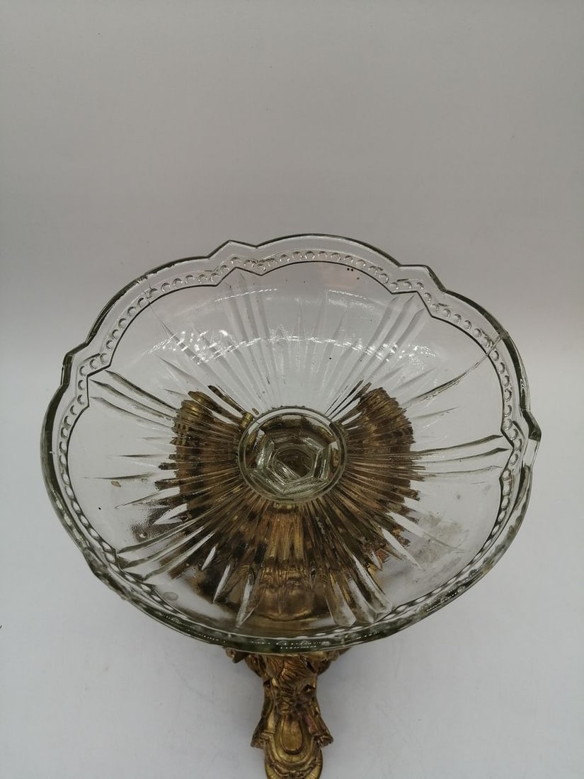 Vintage plate with bronze stand - 3