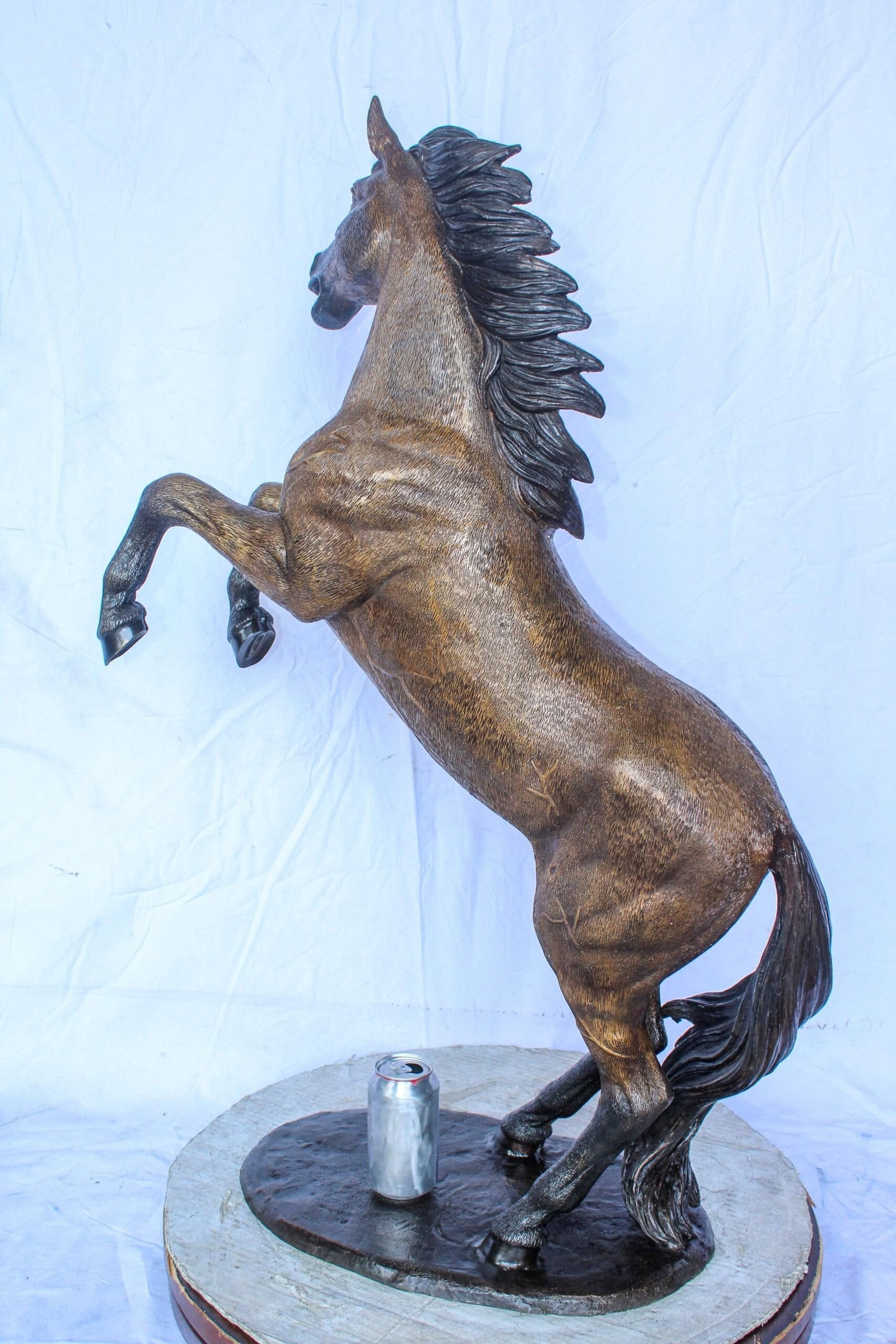 Exquisite Galloping Horse Bronze Statue, Exceptional Detail 28" x 12" x 40"H - 4