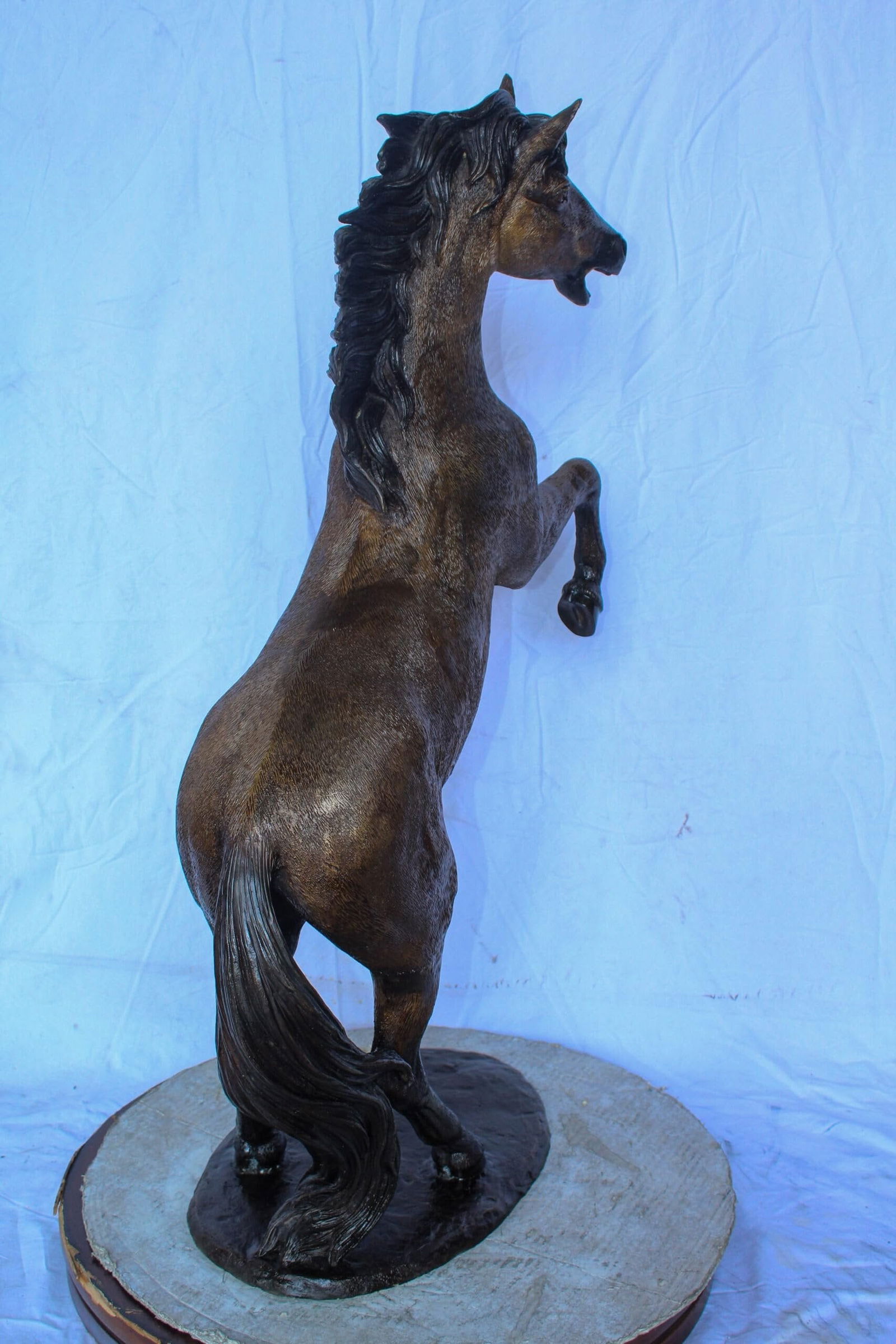 Exquisite Galloping Horse Bronze Statue, Exceptional Detail 28" x 12" x 40"H - 6