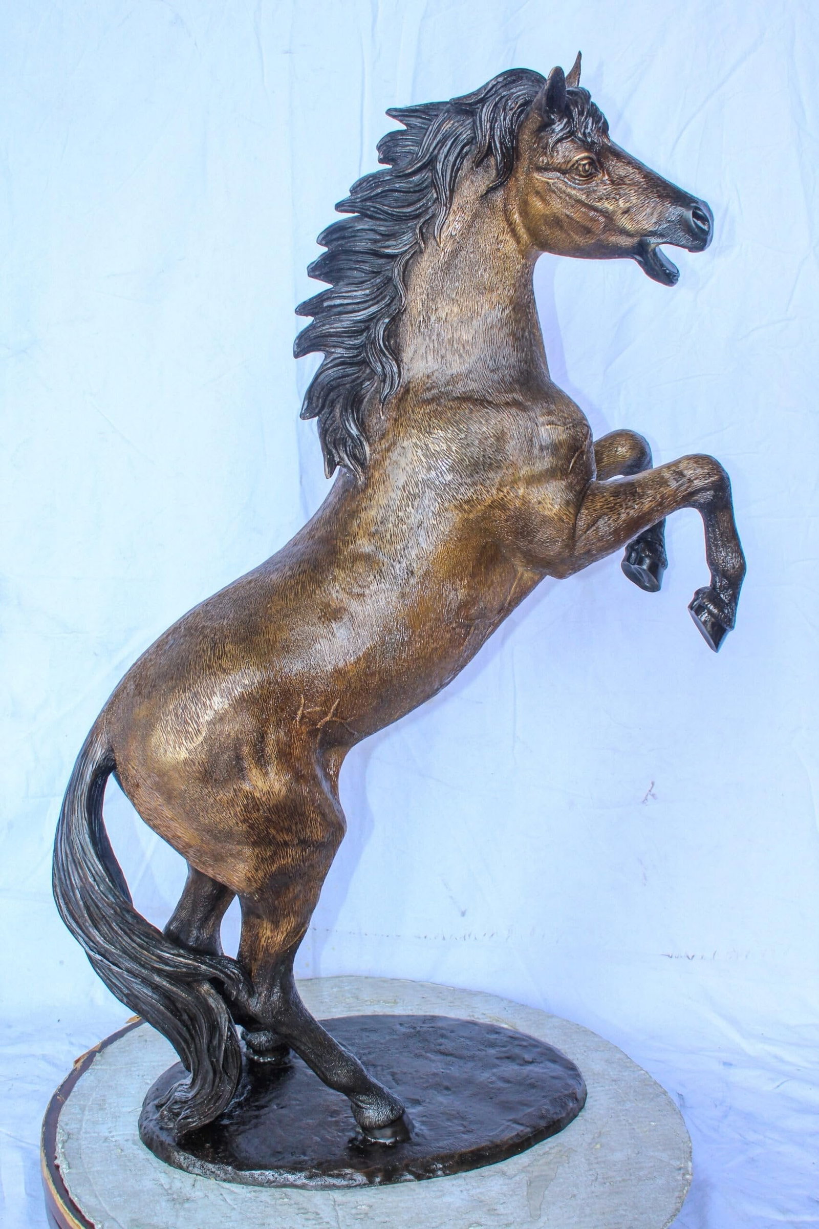 Exquisite Galloping Horse Bronze Statue, Exceptional Detail 28" x 12" x 40"H - 7