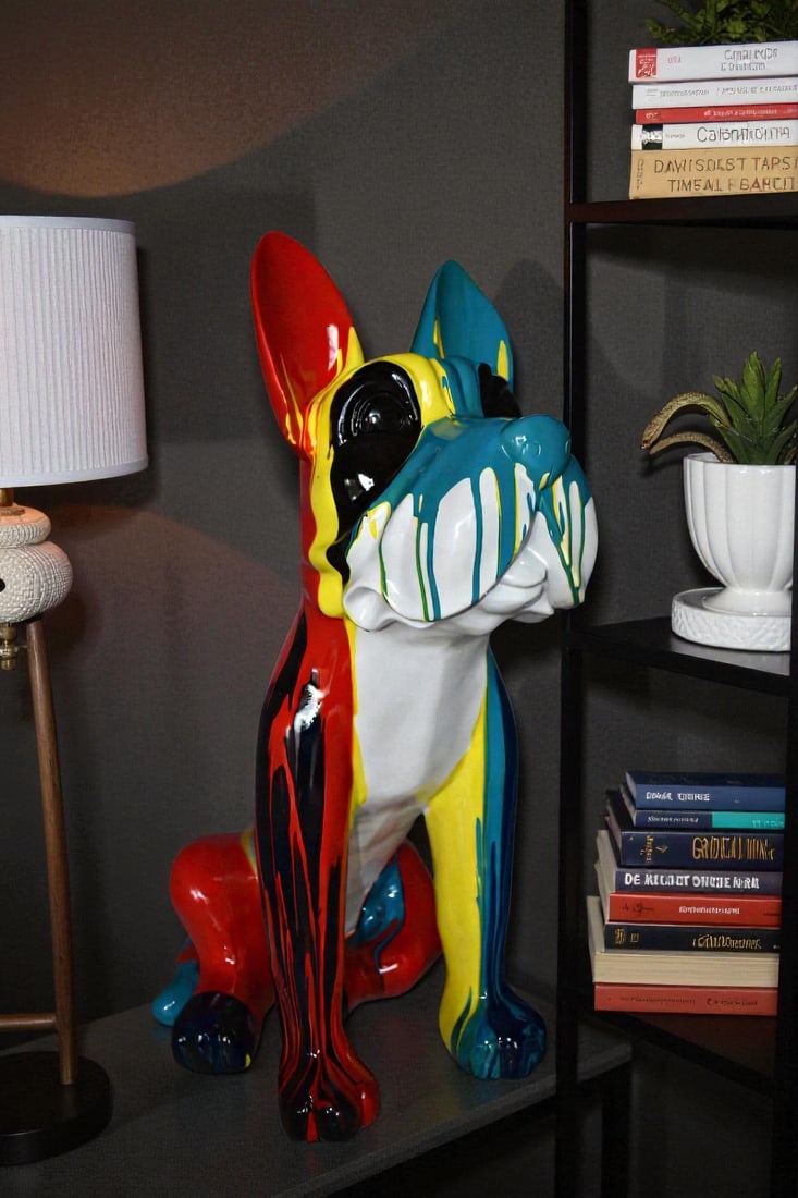 Modern Art of a Graffiti Great Dane Dog Made of Resin Size: 20" x 11" x 28"H - 3