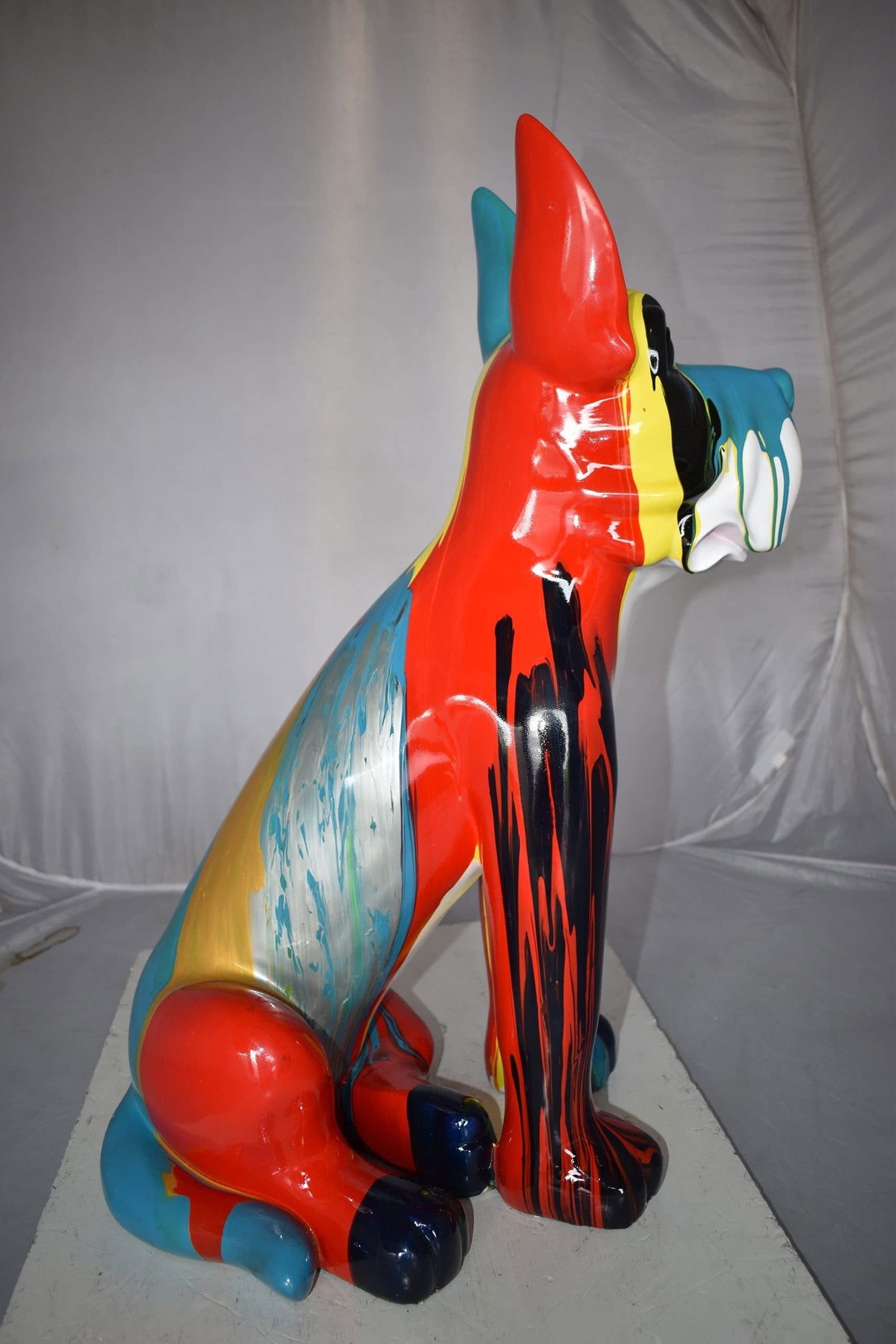 Modern Art of a Graffiti Great Dane Dog Made of Resin Size: 20" x 11" x 28"H - 7