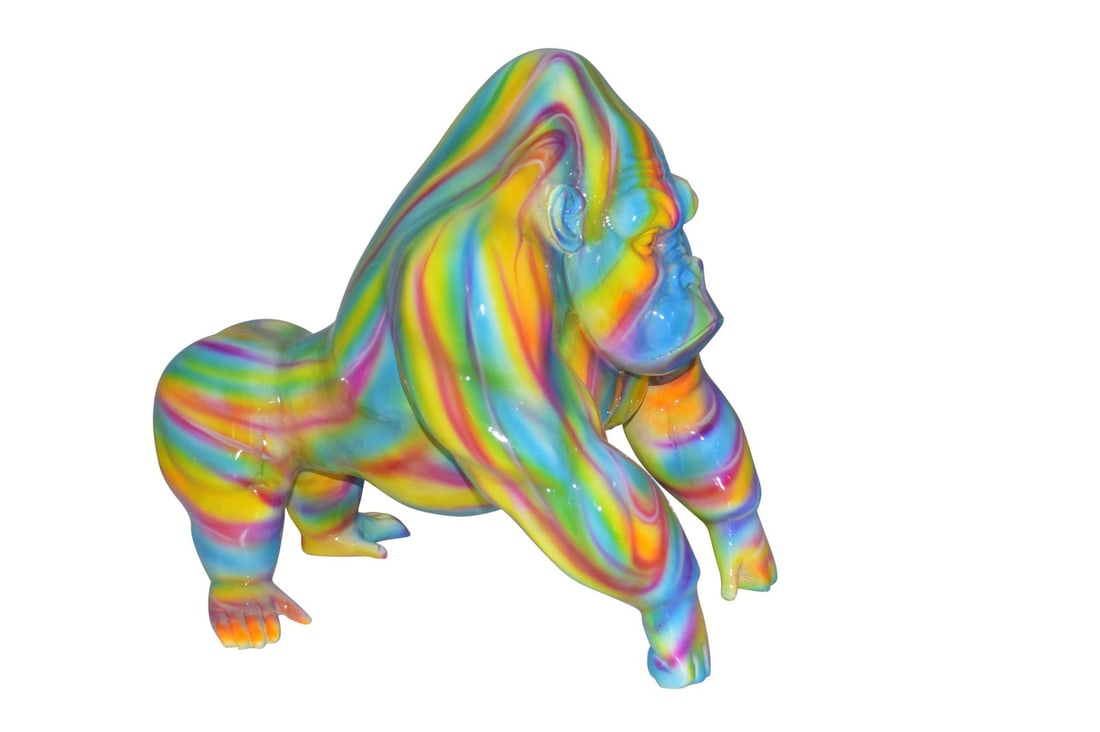 Modern King Kong Bronze Statue - Size: 15"L x 13"W x 17"H.: Title:Modern King Kong Bronze Statue - Size: 15"L x 13"W x 17"H.Description:Decorate your home with this beautiful modern multi-colored Gorilla Bronze Statue also known as King Kong from the old