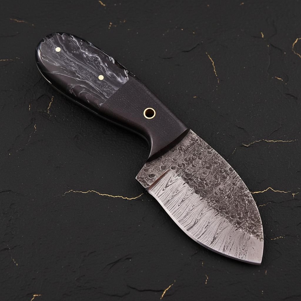 Hand Forged Damascus Steel Hunting Knife 7" Custom EDC Mini Neck Blade with Sheath - 2