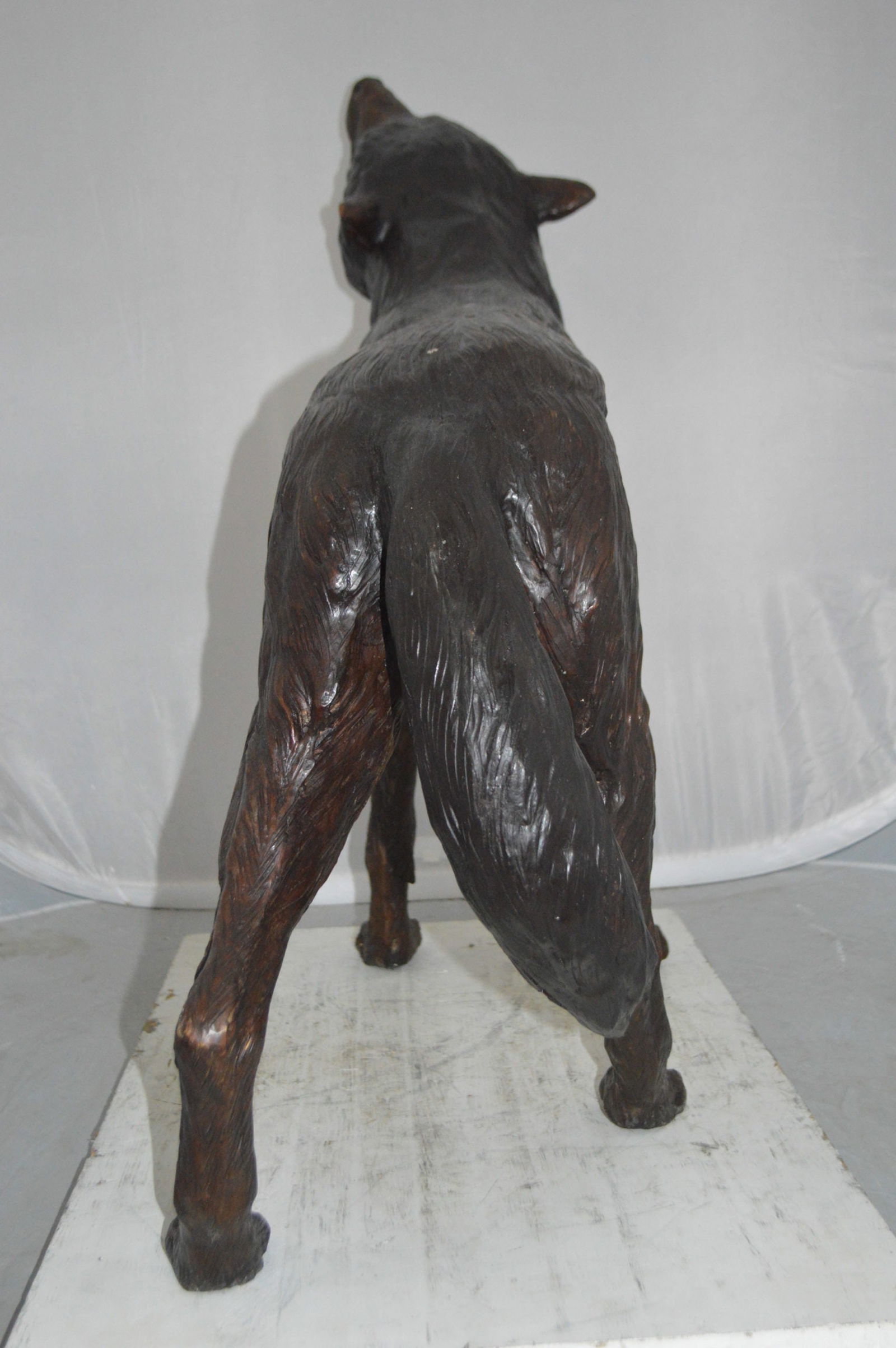 Howling Wolf Bronze Statue - Size: 40"L x 10"W x 32"H. - 4