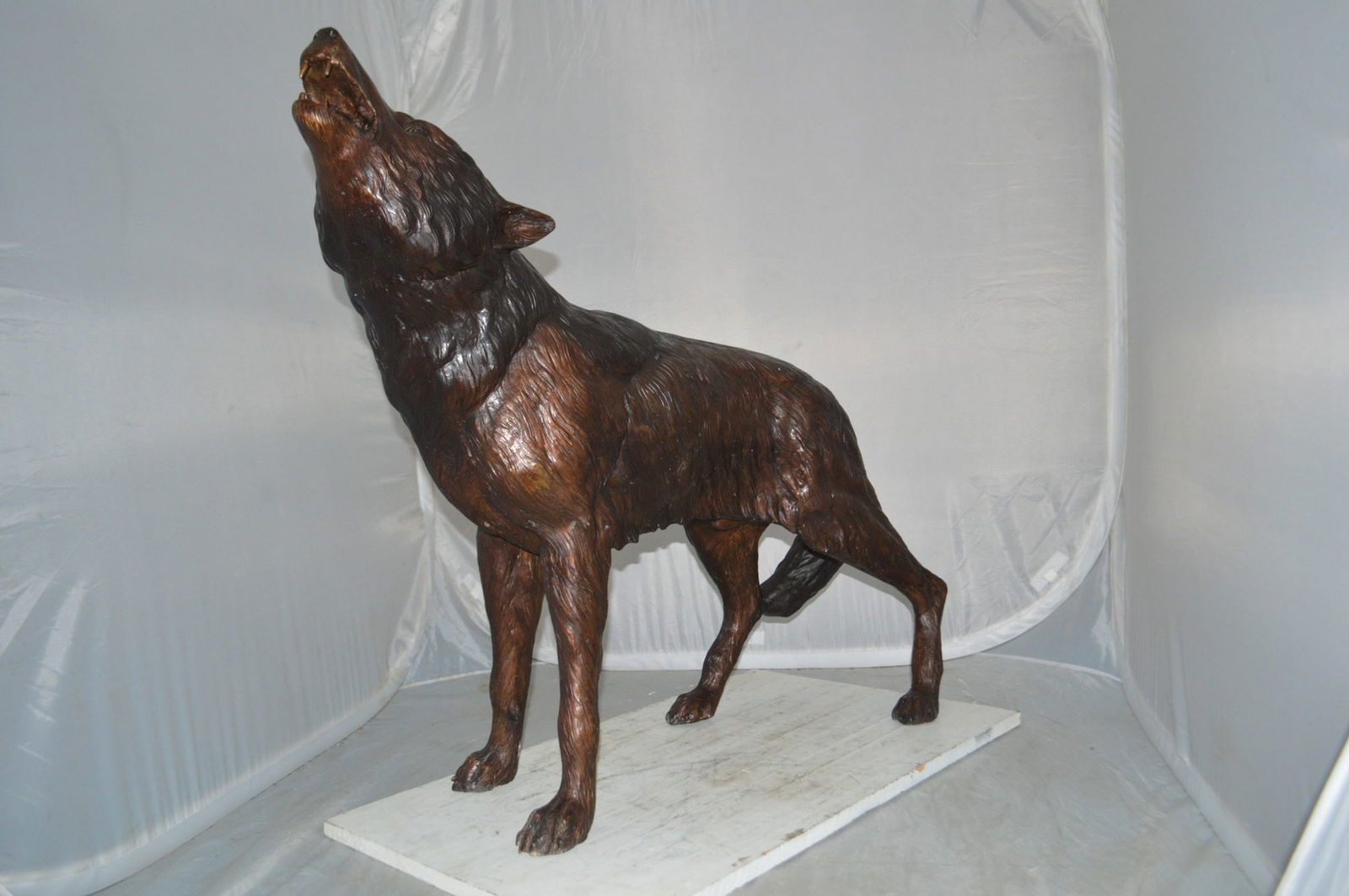 Howling Wolf Bronze Statue - Size: 40"L x 10"W x 32"H. - 7