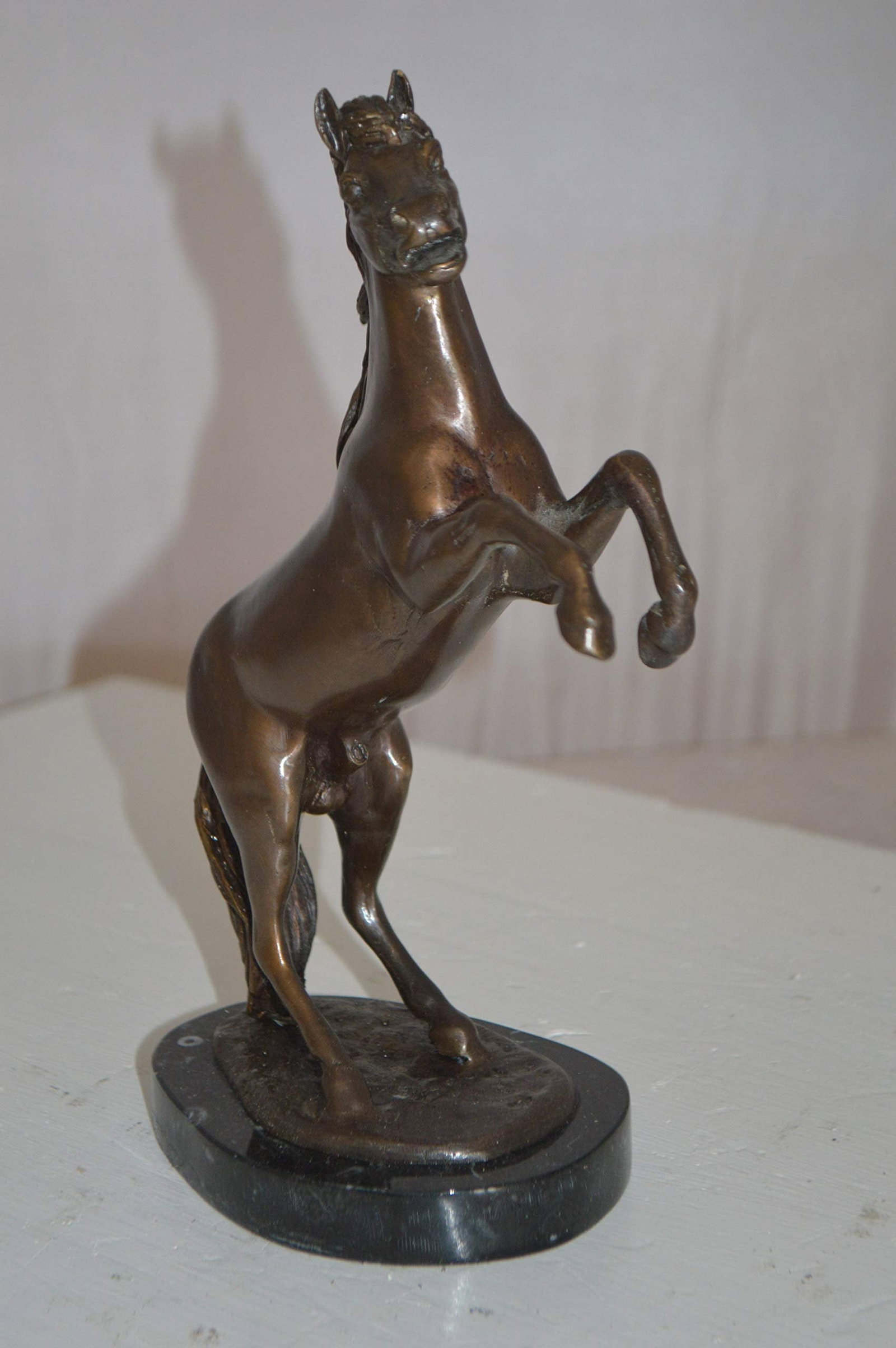 Rearing Horse Small Bronze Statue - Size: 8"L x 4"W x 11"H. - 6