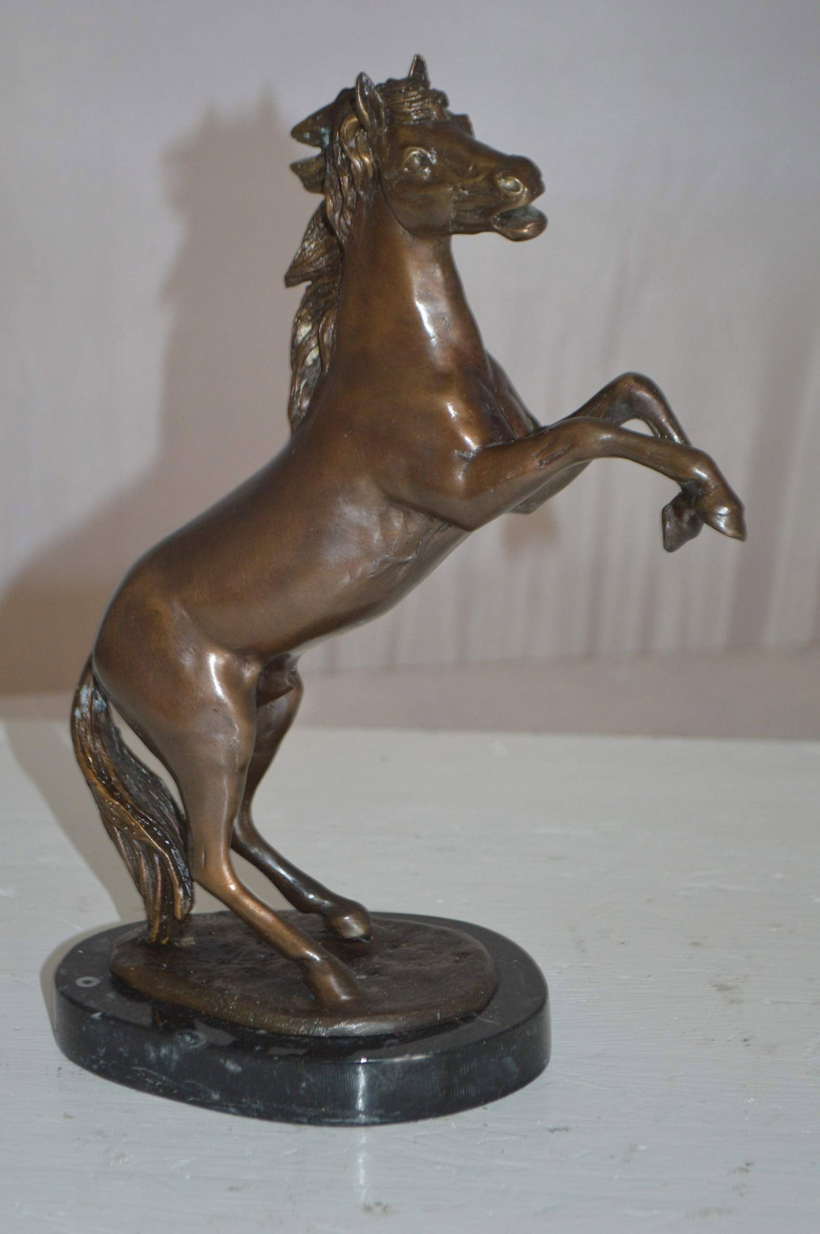 Rearing Horse Small Bronze Statue - Size: 8"L x 4"W x 11"H. - 7