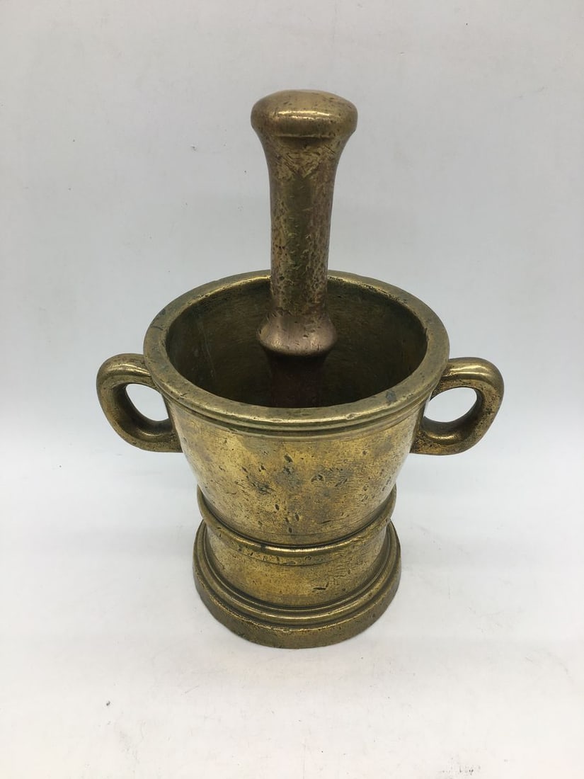 Spice Grinder Iron Mortar & Pestle with handle - 2