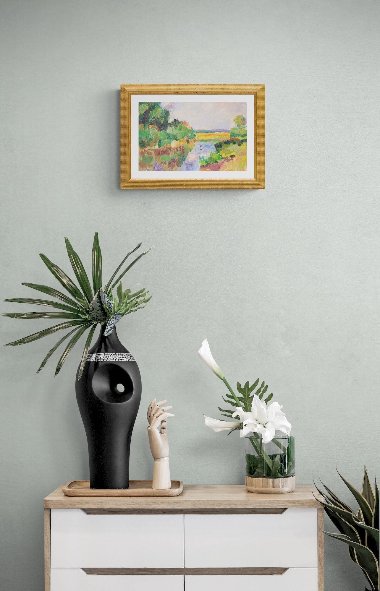 Unidentified (Ukrainian artist), "Narrow river", oil on cardboard - 3