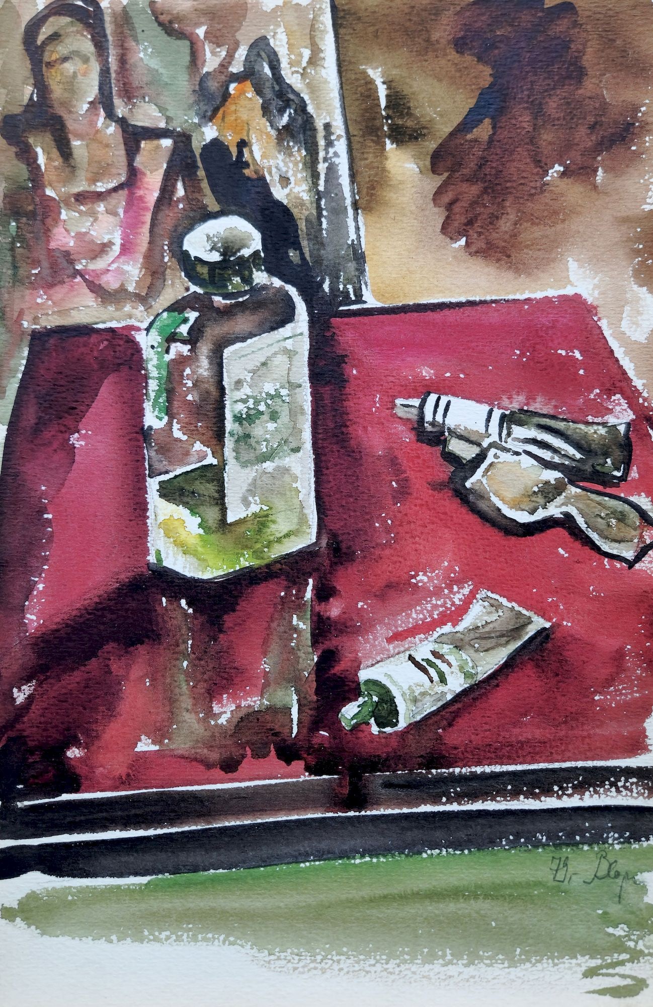 Khorenko Volodymir (Ukrainian artist), "Artist paints", watercolor on paper: Title: Khorenko Volodymir (Ukrainian artist), "Artist paints", watercolor on paper Artist: Khorenko Volodymir Fedorovich Description: ARTIST: Khorenko Volodymir Fedorovich, Ukrainian artist TITLE: "Ar