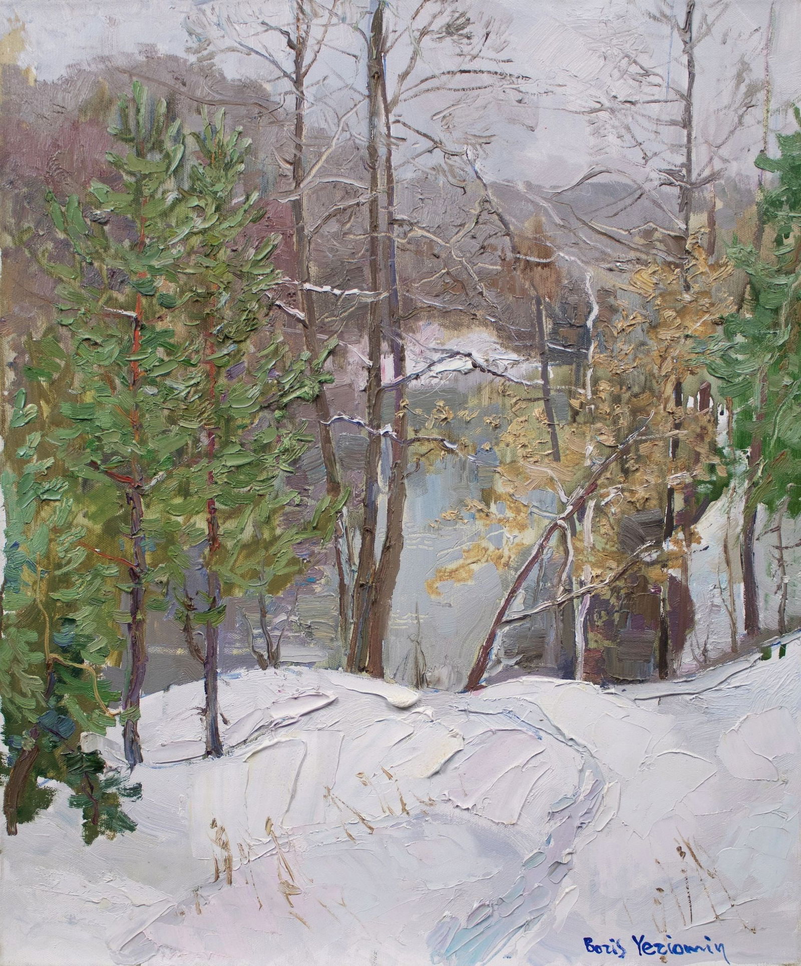 Yeremin Boris (Ukrainian artist), "Snow", oil on canvas (1 of 4)
