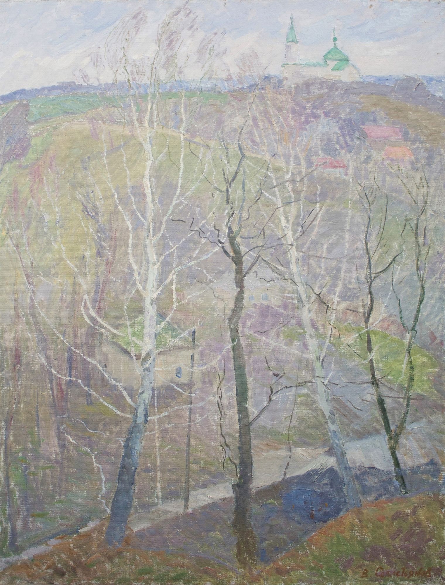 Sevastyanov Victor (Ukrainian artist), "Early spring", oil on canvas: Title: Sevastyanov Victor (Ukrainian artist), "Early spring", oil on canvas Artist: Sevastyanov Victor Grigorovich Description: ARTIST: Sevastyanov Victor Grigorovich, Ukrainian artist TITLE: "Early s