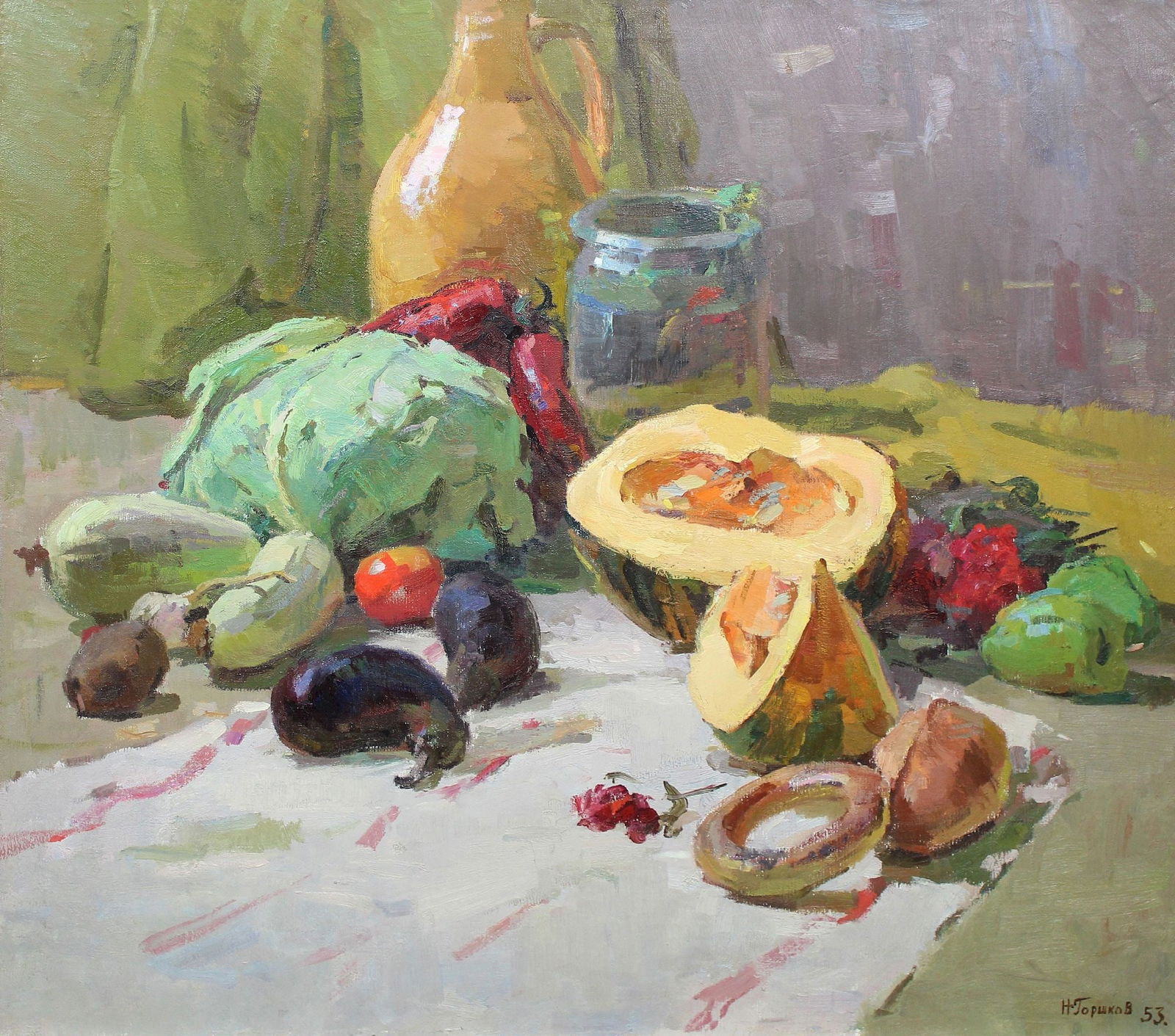 Mynka Olexandr (Ukrainian artist), "Gloomy autumn", oil on canvas: Title: Mynka Olexandr (Ukrainian artist), "Gloomy autumn", oil on canvas Artist: Mynka Olexandr Fedorovich Description: ARTIST: Mynka Olexandr Fedorovich, Ukrainian artist TITLE: "Gloomy autumn" SIZE: