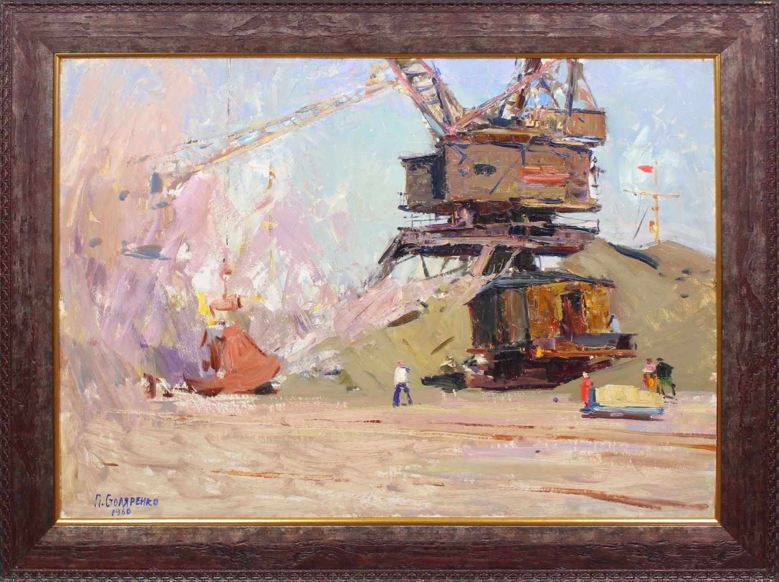 Stolyarenko Petro (Ukrainian artist), "In the Kerch port", oil on cardboard: Title: Stolyarenko Petro (Ukrainian artist), "In the Kerch port", oil on cardboard Artist: Stolyarenko Petro Kuzmich Description: ARTIST: Stolyarenko Petro Kuzmich, Ukrainian artist TITLE: "In the Ker
