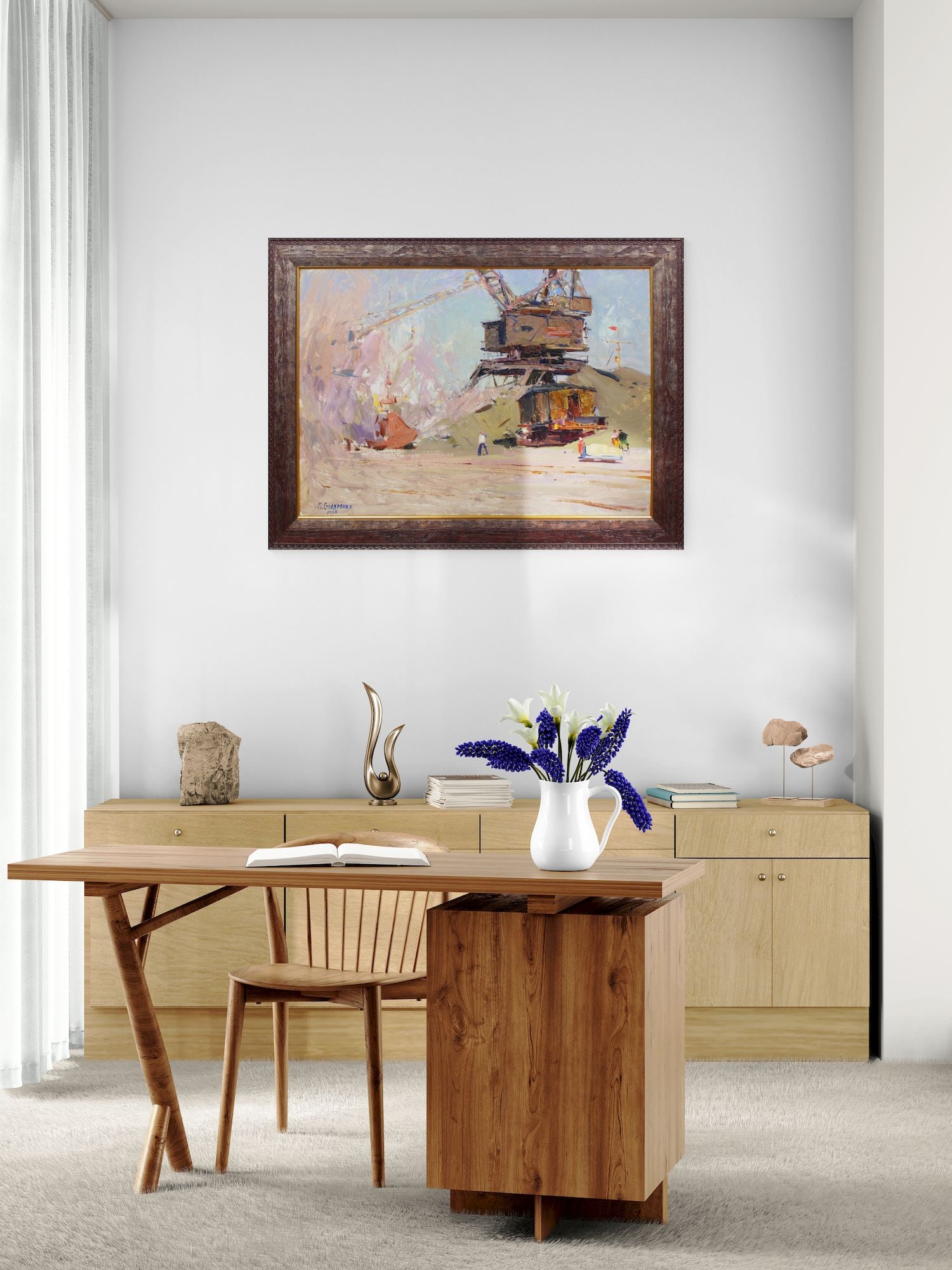 Stolyarenko Petro (Ukrainian artist), "In the Kerch port", oil on cardboard - 4