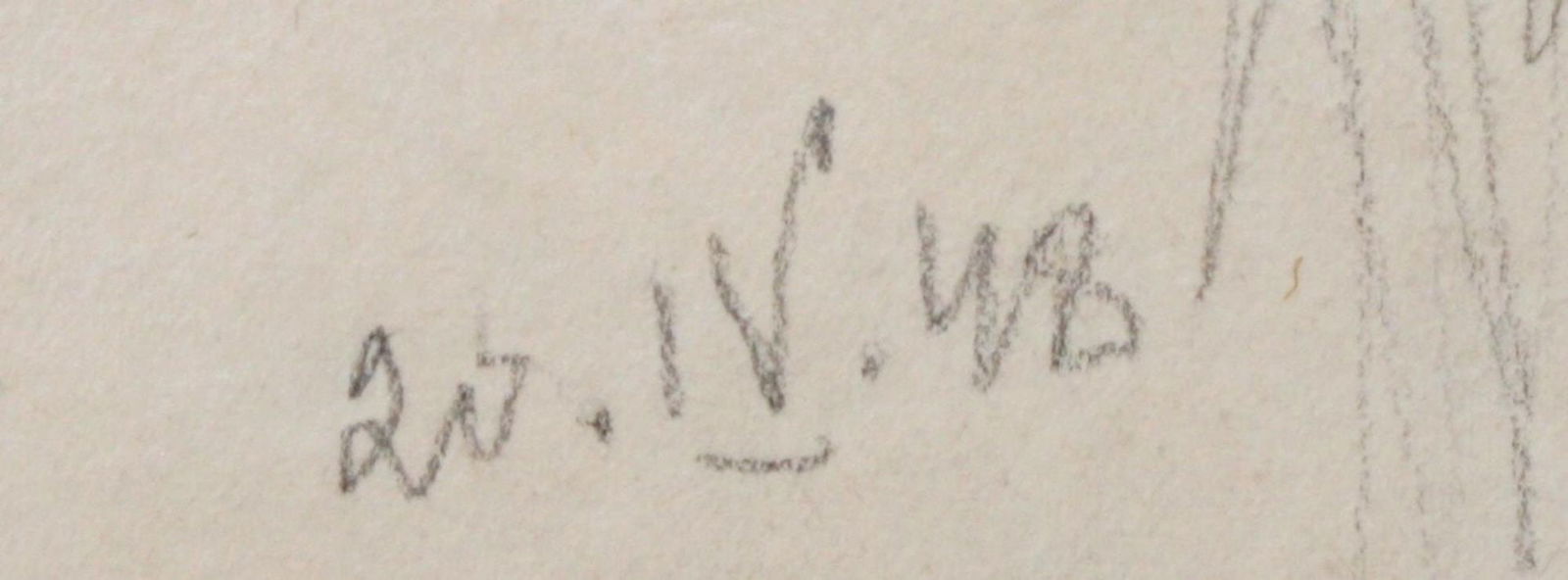 Bizyukov Onufry (Ukrainian artist), "Figure woman leaning on chair", pencil on paper - 2