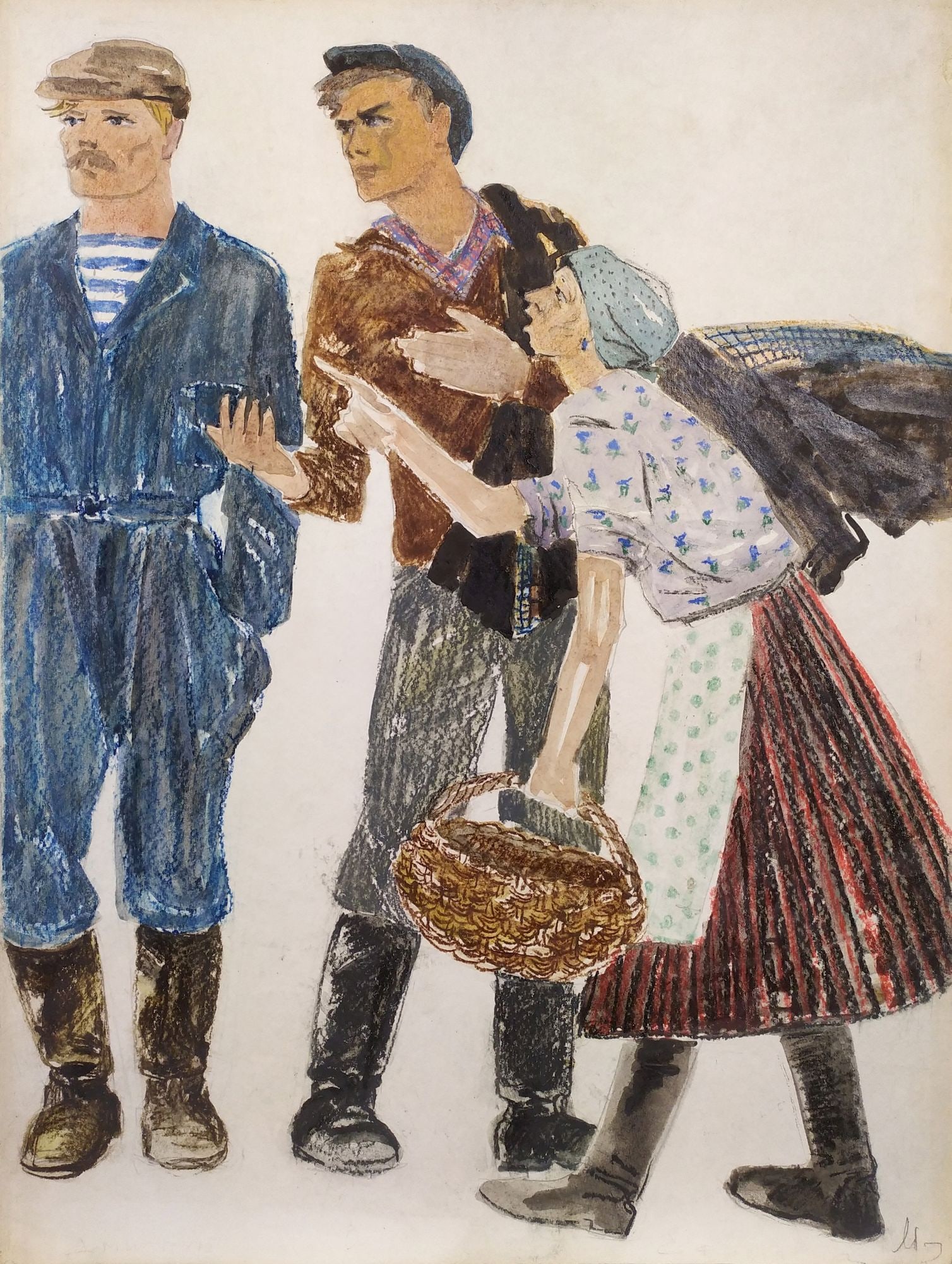 Yablonska Olena (Ukrainian artist), "Offended", watercolor on cardboard: Title: Yablonska Olena (Ukrainian artist), "Offended", watercolor on cardboard Artist: Yablonska Olena Nylivna Description: ARTIST: Yablonska Olena Nylivna, Ukrainian artist TITLE: "Offended" SIZE: 55