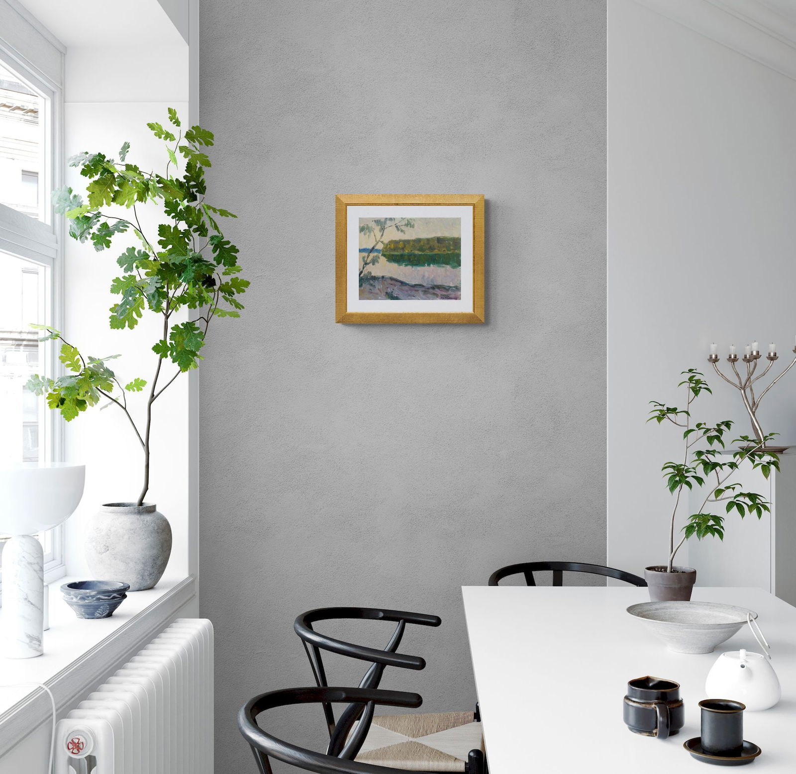 Artamonov Olexiy (Ukrainian artist), "Evening on the river", oil on cardboard - 4