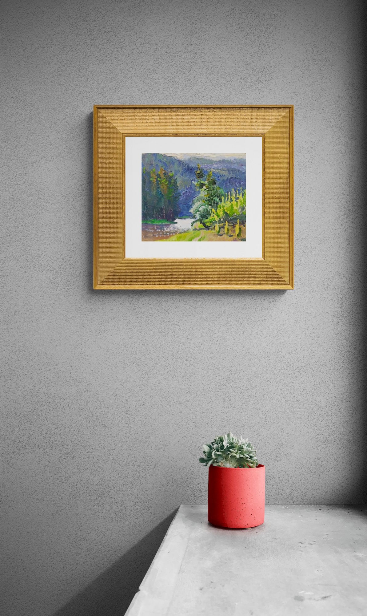 Mynka Olexandr (Ukrainian artist), "Carpathian river", oil on cardboard - 3