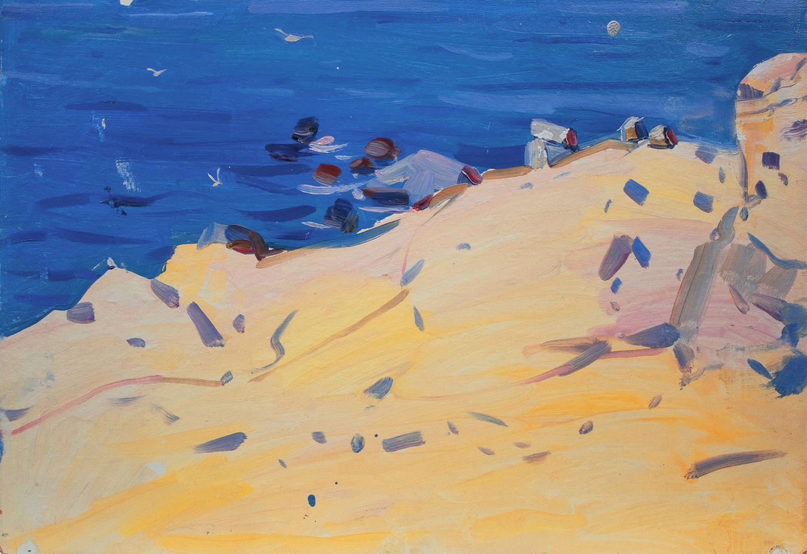 Tyukha Ivan (Ukrainian artist), "Blue ocean", oil on cardboard: Title: Tyukha Ivan (Ukrainian artist), "Blue ocean", oil on cardboard Artist: Tyukha Ivan Andriyovich Description: ARTIST: Tyukha Ivan Andriyovich, Ukrainian artist TITLE: "Blue ocean" SIZE: 35 x 50 c