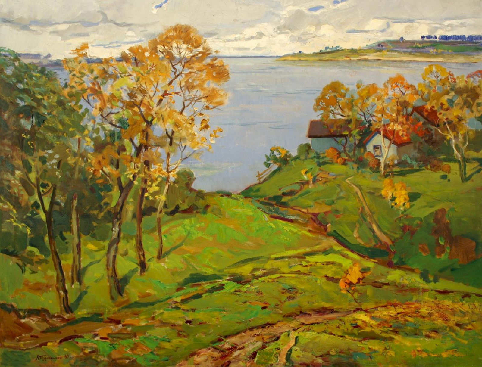 Turovetsky Leonid (Ukrainian artist), "Wind over the Dnieper", oil on canvas (1 of 3)