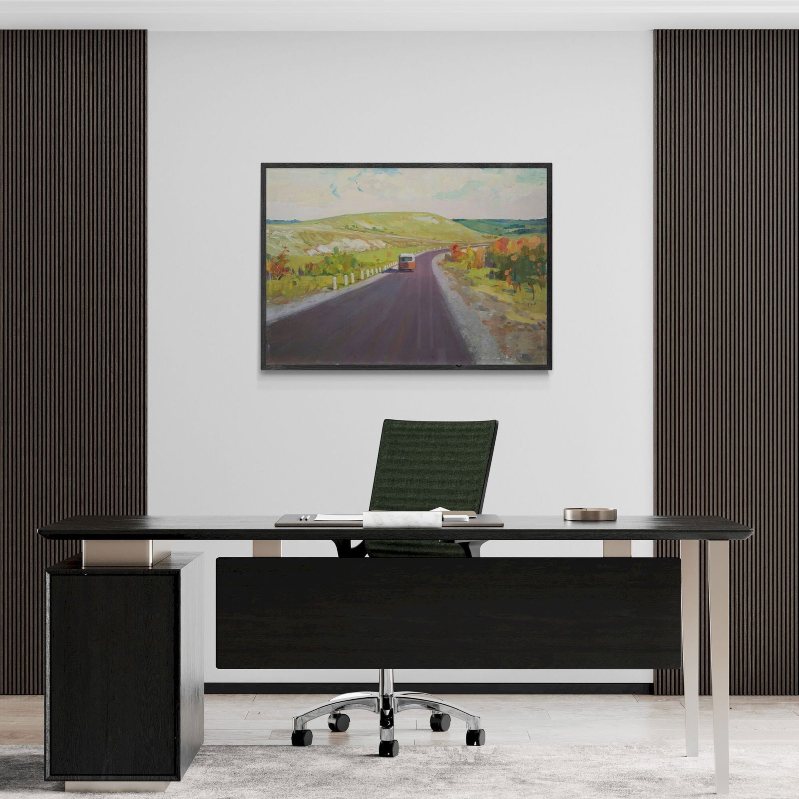 Wolshtein Moses (Ukrainian artist), "The road to Debaltsevo", oil on canvas - 4