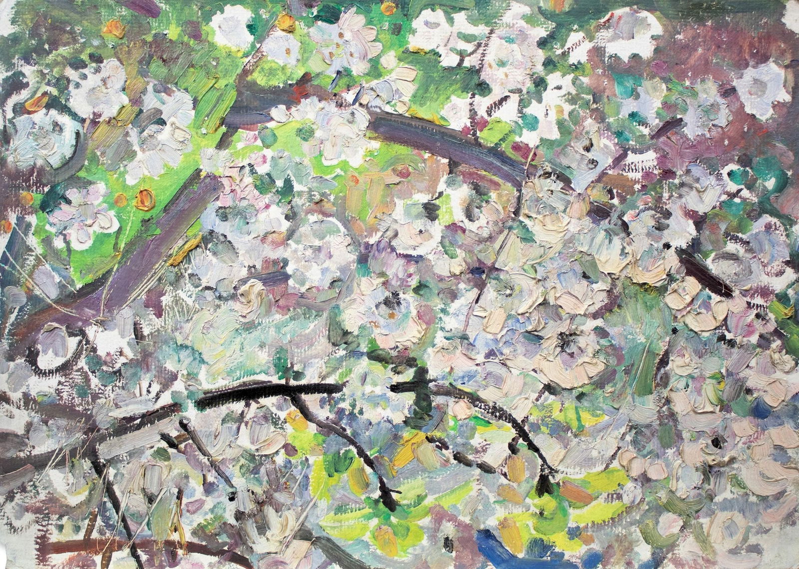 Makatukha Vasyl (Ukrainian artist), "Working in the field. Color (two-sided)", oil on cardboard - 2