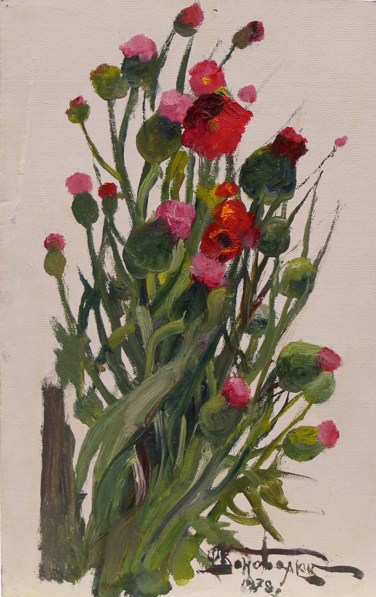 Konovalyuk Fedir (Ukrainian artist), "Steppe poppies", oil on cardboard (1 of 4)