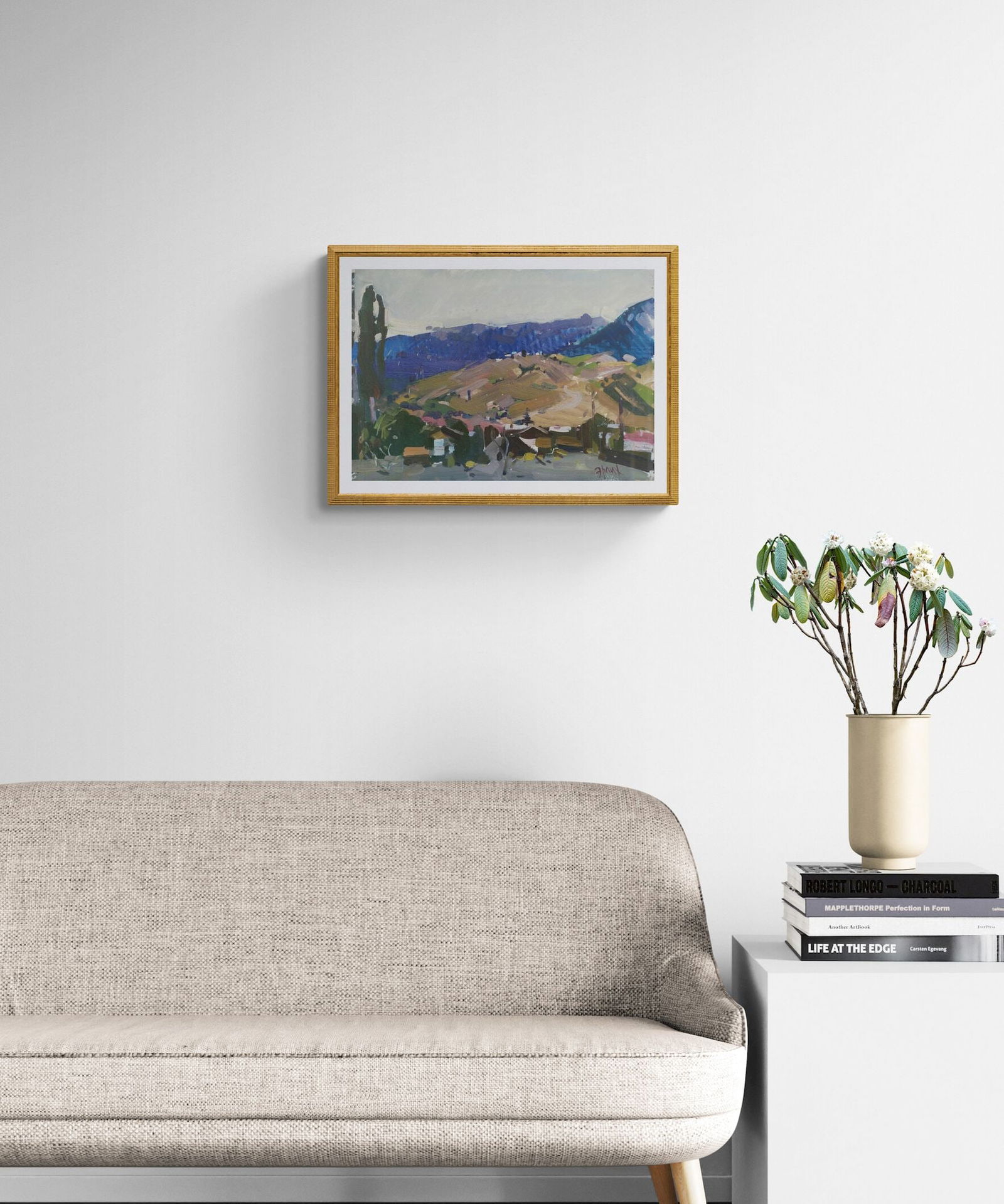 Erlih Volodymyr (Ukrainian artist), "Mountain village", oil on cardboard - 4