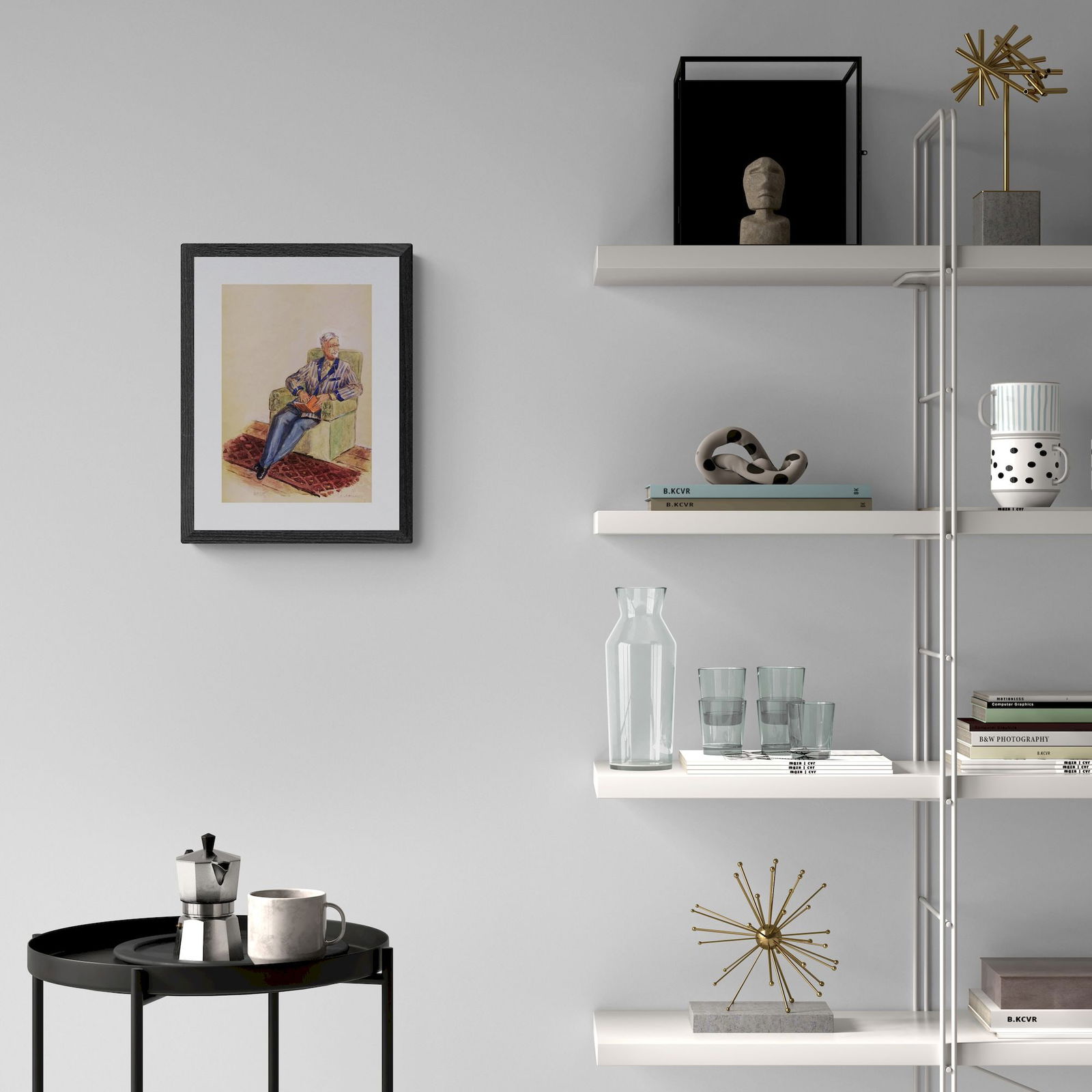 Yablonska Olena (Ukrainian artist), "Pondered", watercolor on cardboard - 5