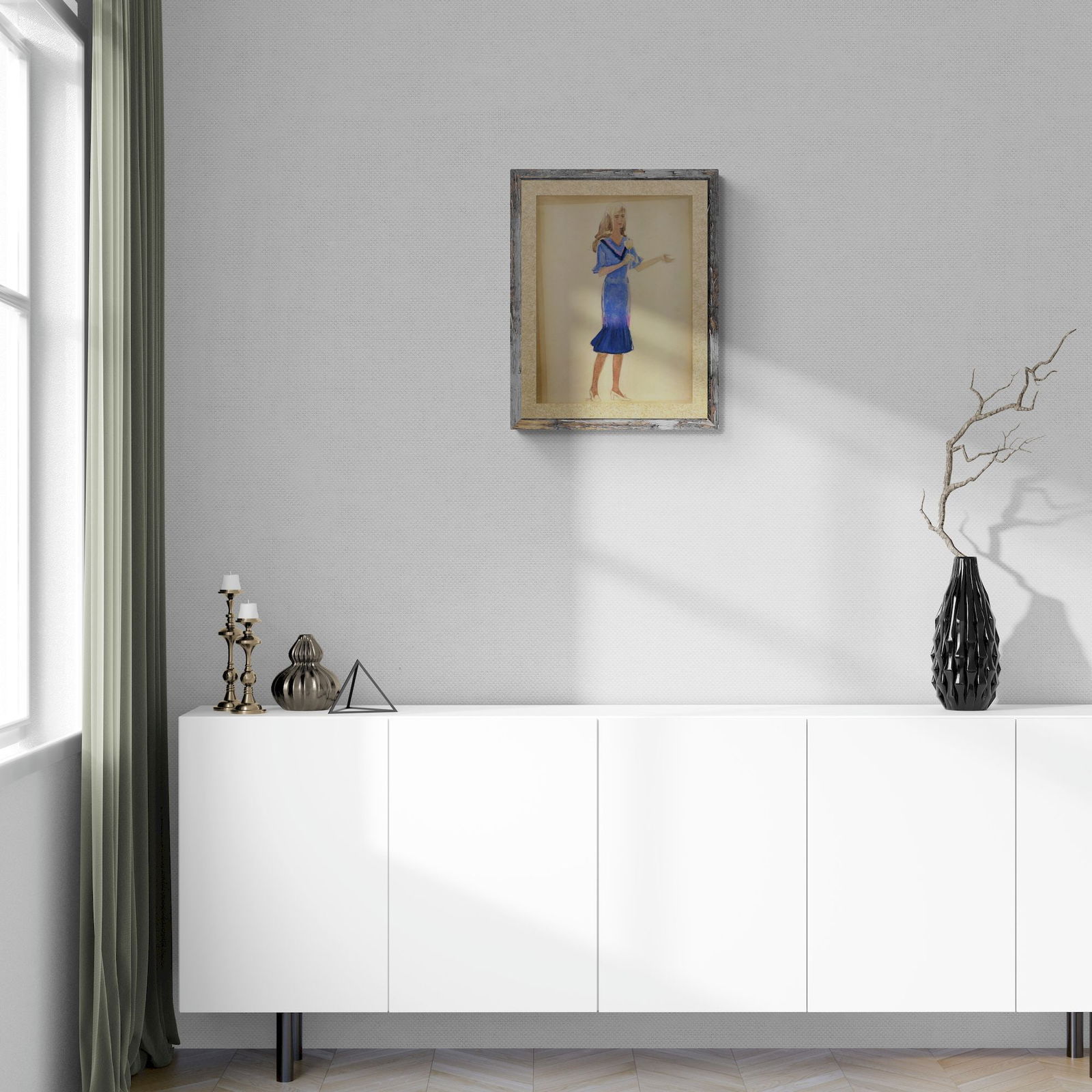 Yablonska Olena (Ukrainian artist), "With champagne", watercolor on cardboard - 4