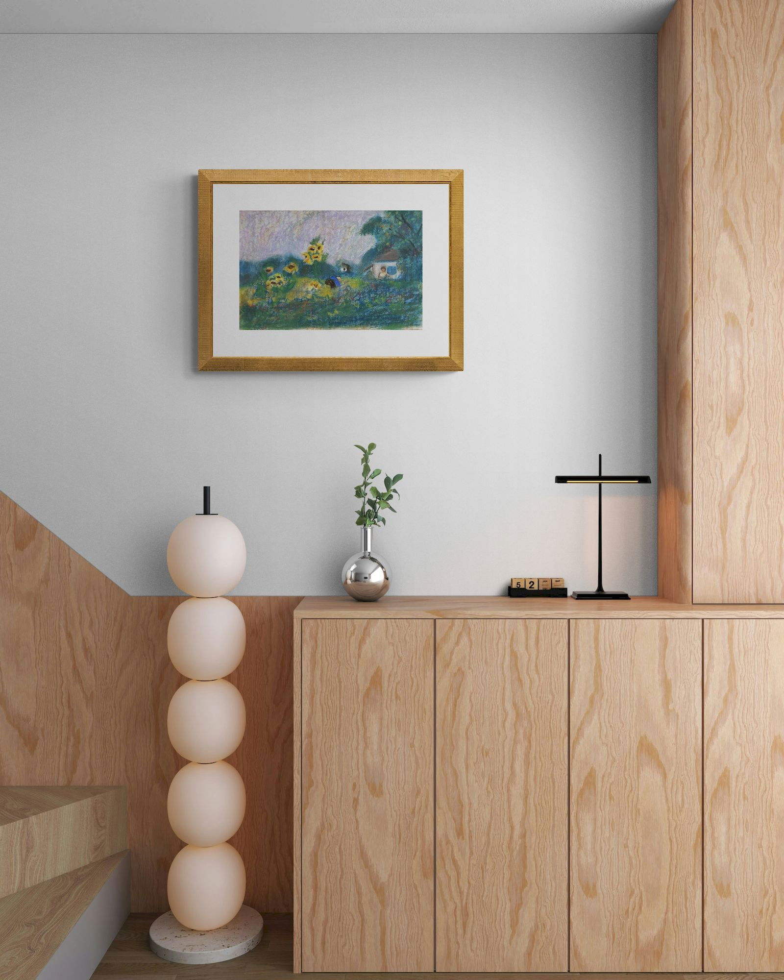 Lah Rostislav (Ukrainian artist), "Sunflowers near the house", tempera on paper - 2