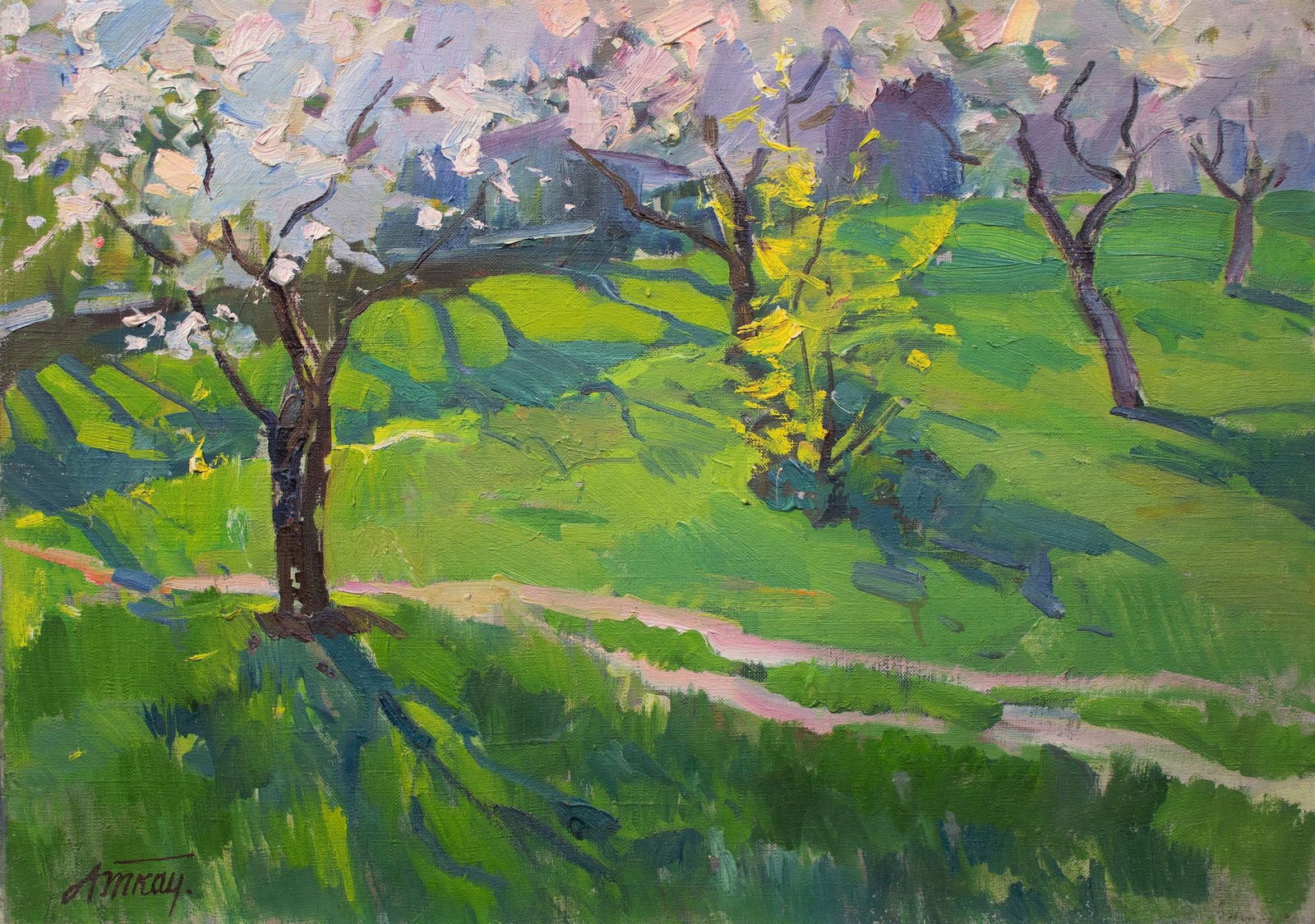 Tkach Anatoly (Ukrainian artist), "Spring garden", oil on canvas (1 of 4)