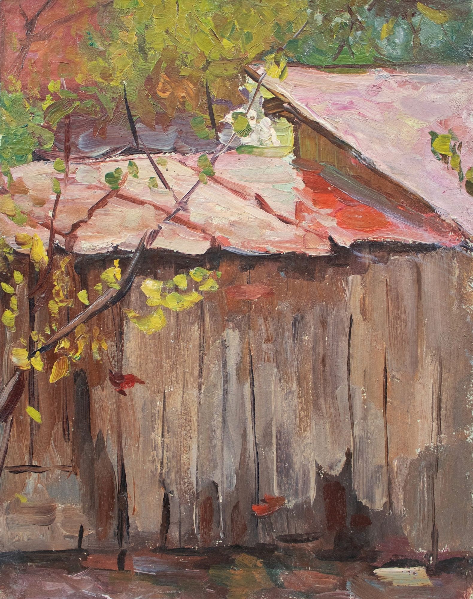 Bogdanov Vadim (Ukrainian artist), "Village house", oil on cardboard: Title: Bogdanov Vadim (Ukrainian artist), "Village house", oil on cardboard Artist: Bogdanov Vadim Viktorovich Description: ARTIST: Bogdanov Vadim Viktorovich, Ukrainian artist TITLE: "Village house"