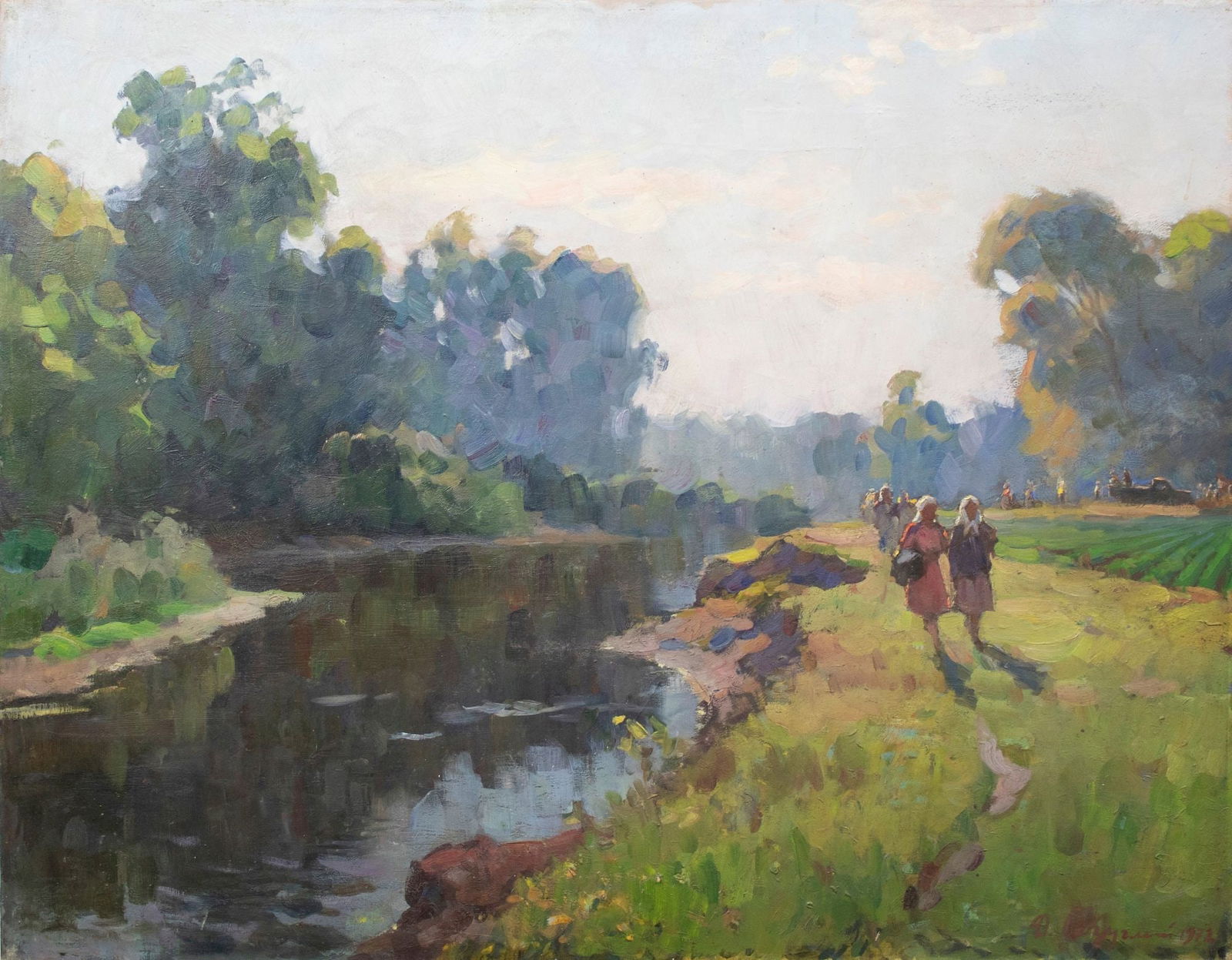 Bezugly Daniil (Ukrainian artist), "Working morning", oil on canvas: Title: Bezugly Daniil (Ukrainian artist), "Working morning", oil on canvas Artist: Bezugly Daniil Ivanovich Description: ARTIST: Bezugly Daniil Ivanovich, Ukrainian artist TITLE: "Working morning" SIZ