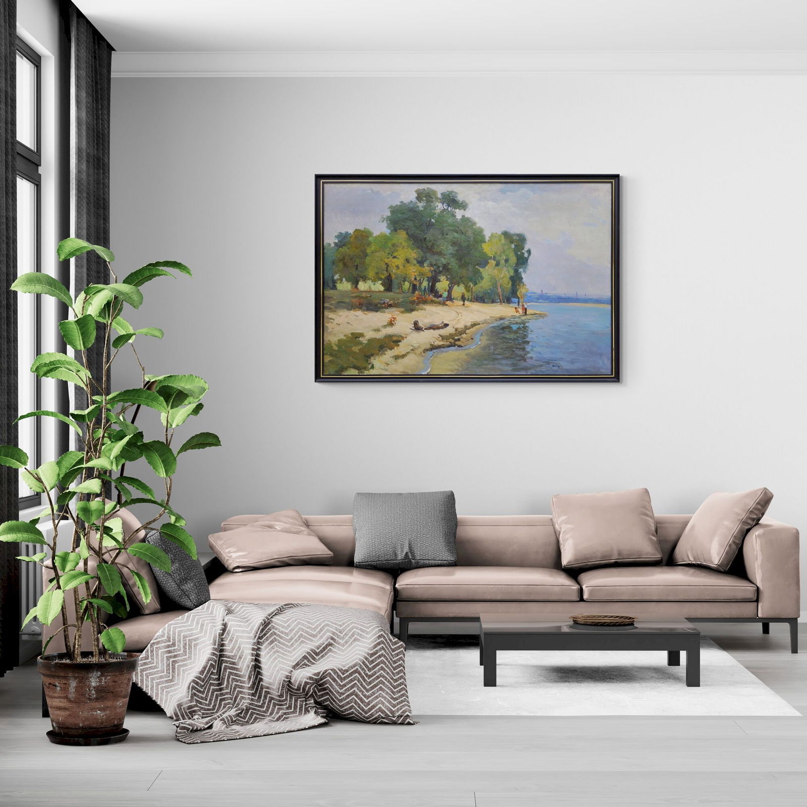 Zhugan Volodymyr (Ukrainian artist), "Along the shores of the Dnieper", oil on canvas - 4