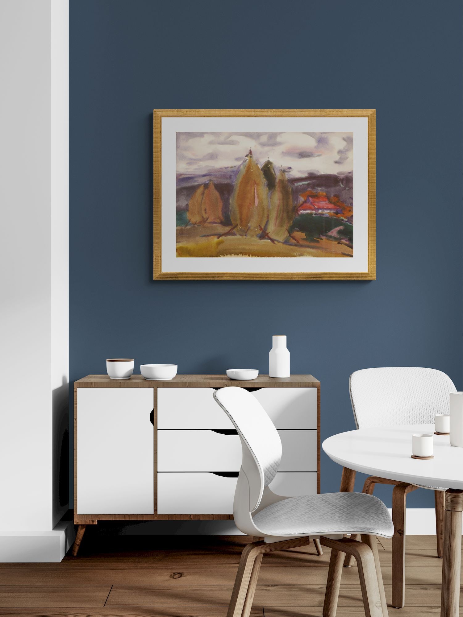 Mynka Olexandr (Ukrainian artist), "Flax sheaves", watercolor on paper - 2