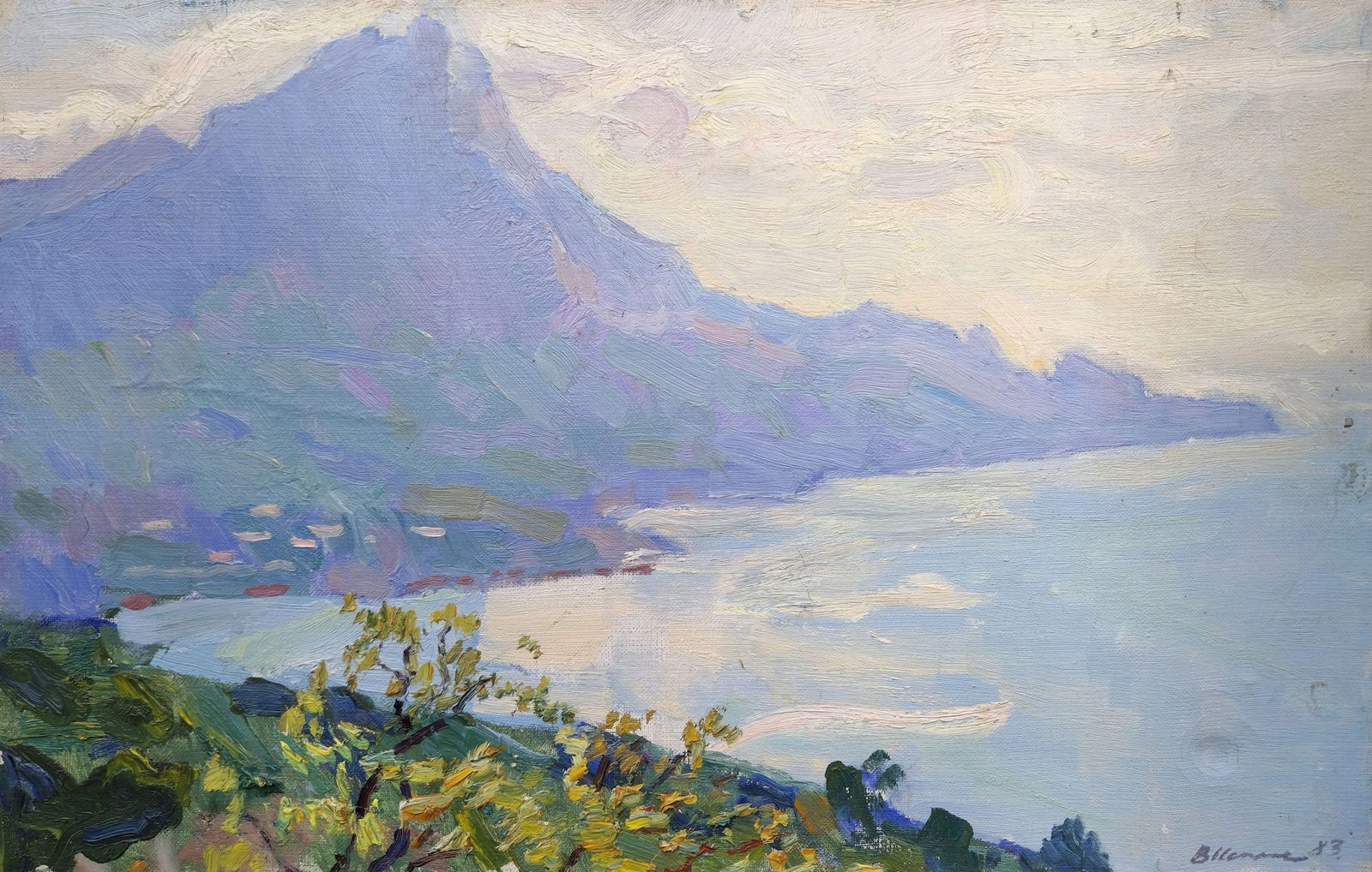 Iskam Viktor (Ukrainian artist), "The sea and the mountains", oil on canvas: Title: Iskam Viktor (Ukrainian artist), "The sea and the mountains", oil on canvas Artist: Iskam Viktor Vasylievich Description: ARTIST: Iskam Viktor Vasylievich, Ukrainian artist TITLE: "The sea and