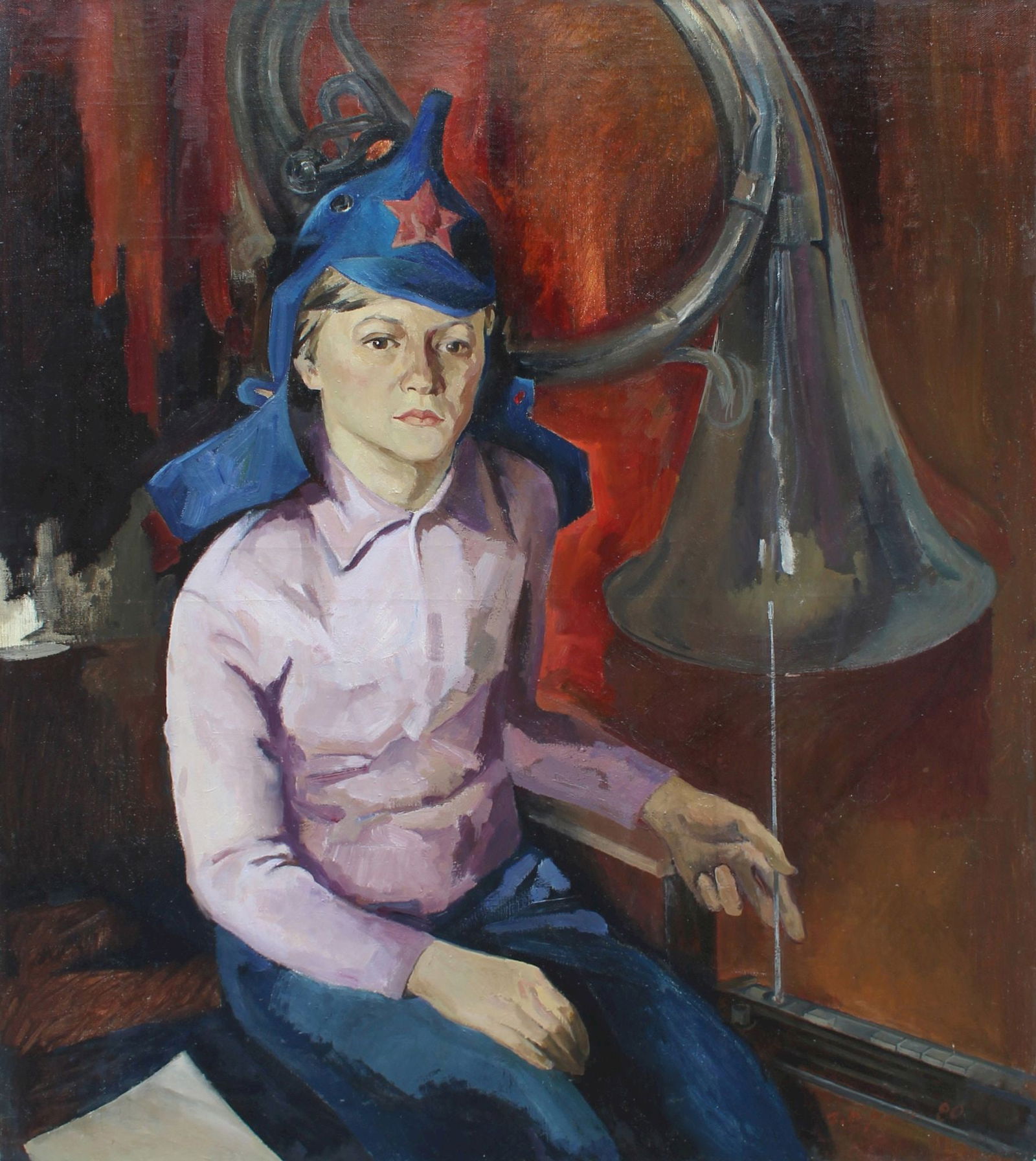 Troyanov Gennady (Ukrainian artist), "The trumpet is calling", oil on canvas: Title: Troyanov Gennady (Ukrainian artist), "The trumpet is calling", oil on canvas Artist: Troyanov Gennady Opanasovich Description: ARTIST: Troyanov Gennady Opanasovich, Ukrainian artist TITLE: "The