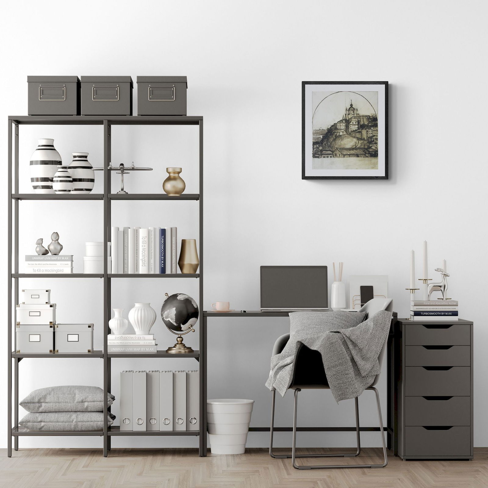 Mynka Olexandr (Ukrainian artist), "Sketch. Old Kyiv", mixed technique on cardboard - 2