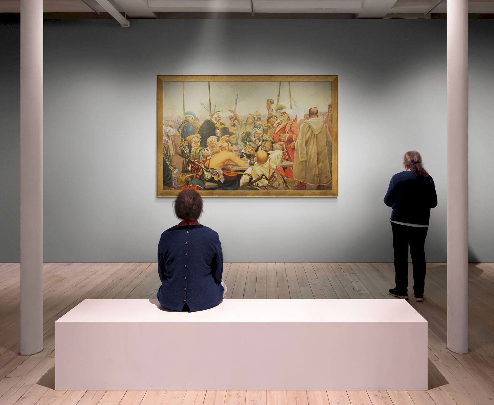 Unidentified (Ukrainian artist), "Cossacks writing a letter to the turkish sultan", oil on canvas - 2