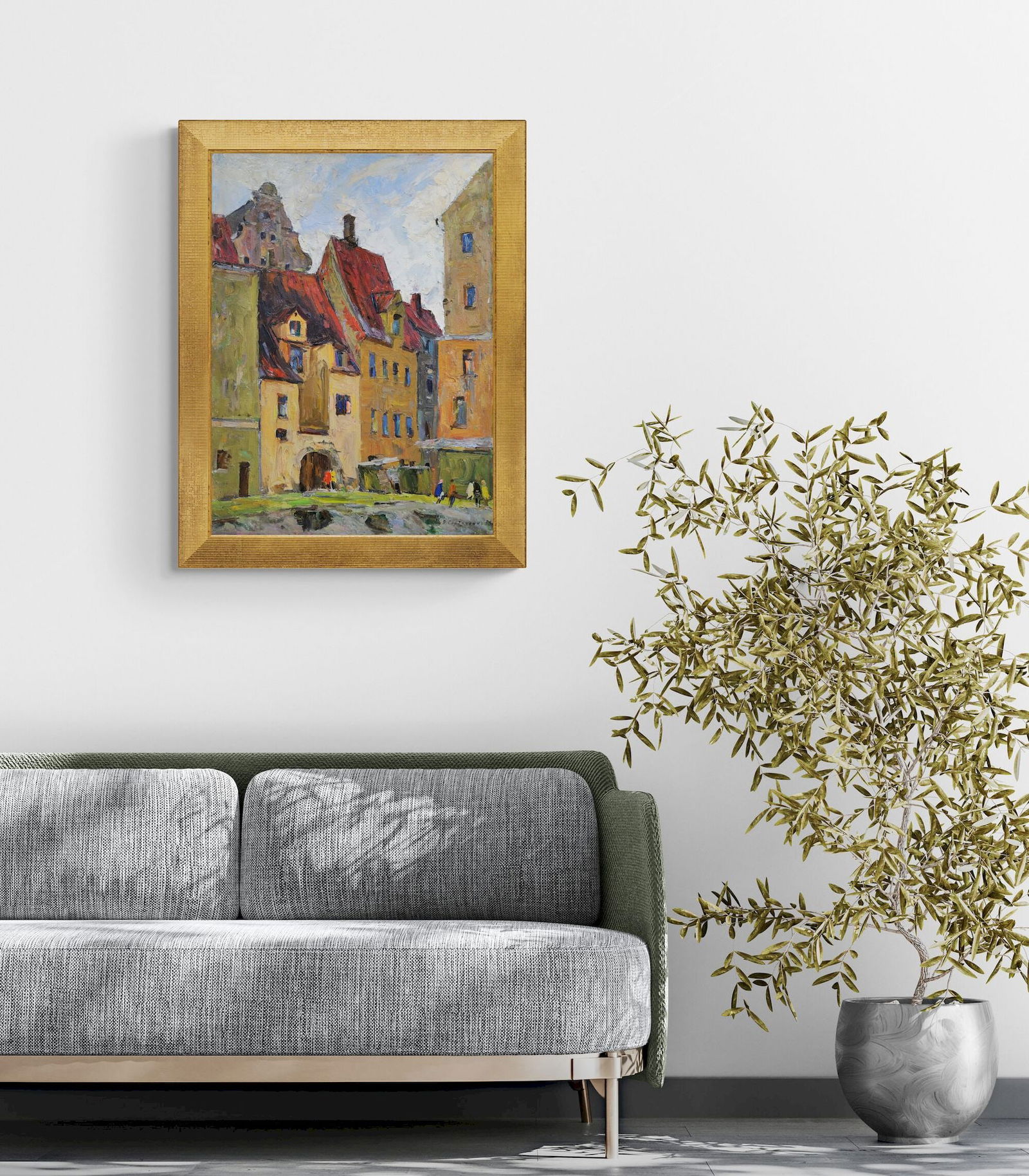 Gorbachenko Volodymyr (Ukrainian artist), "Noon. Old street", oil on canvas - 4